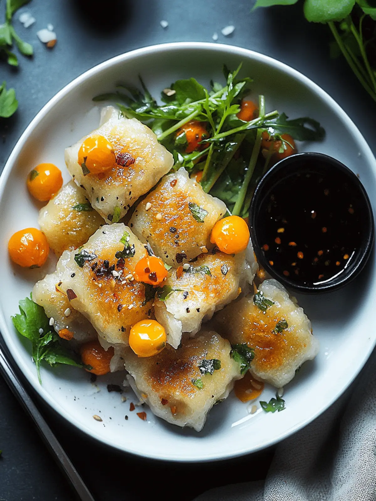 Ricepaper dumpling with vegetable filling