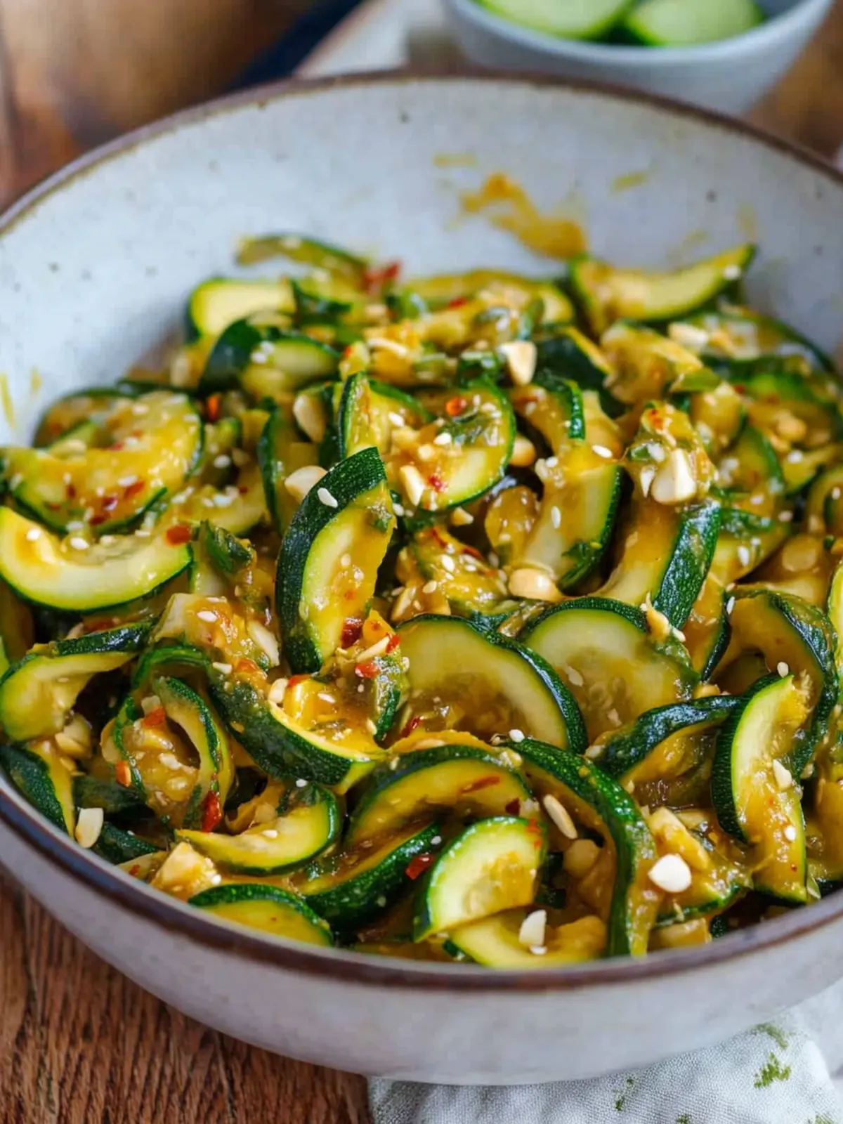 Scharfes chinesisches Zucchini-Rezept mit Knoblauch