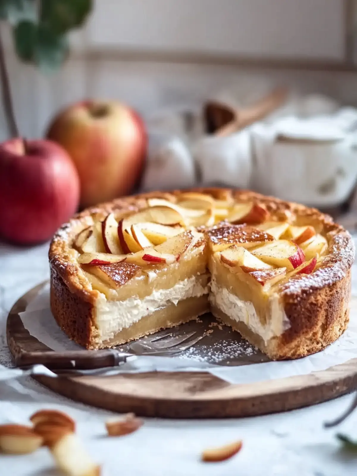 Apple-Cinnamon-Cheesecake with Speculoos Base