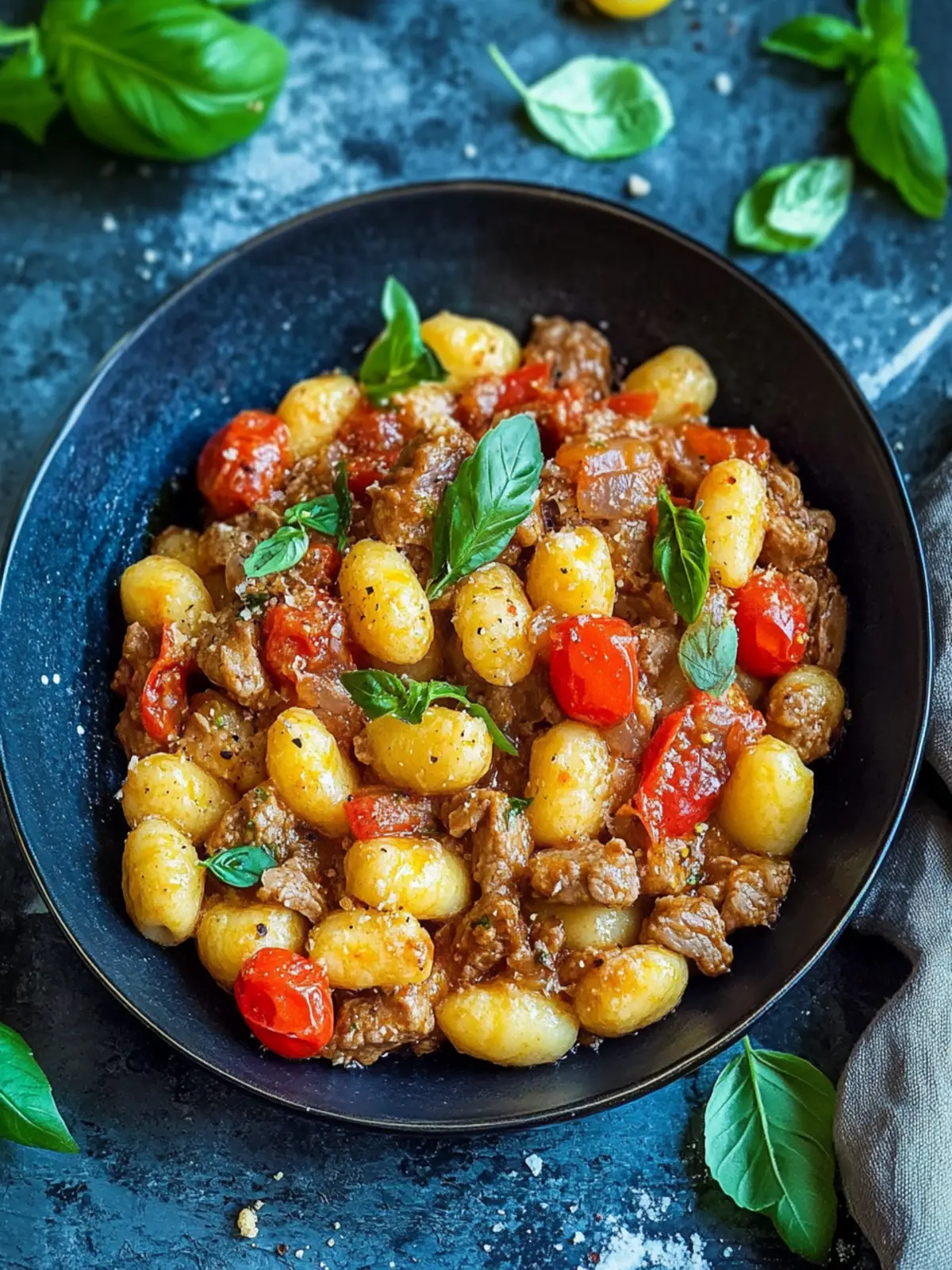 Gnocchi Pan mit Hackfleisch und Paprika (schnelles Rezept)