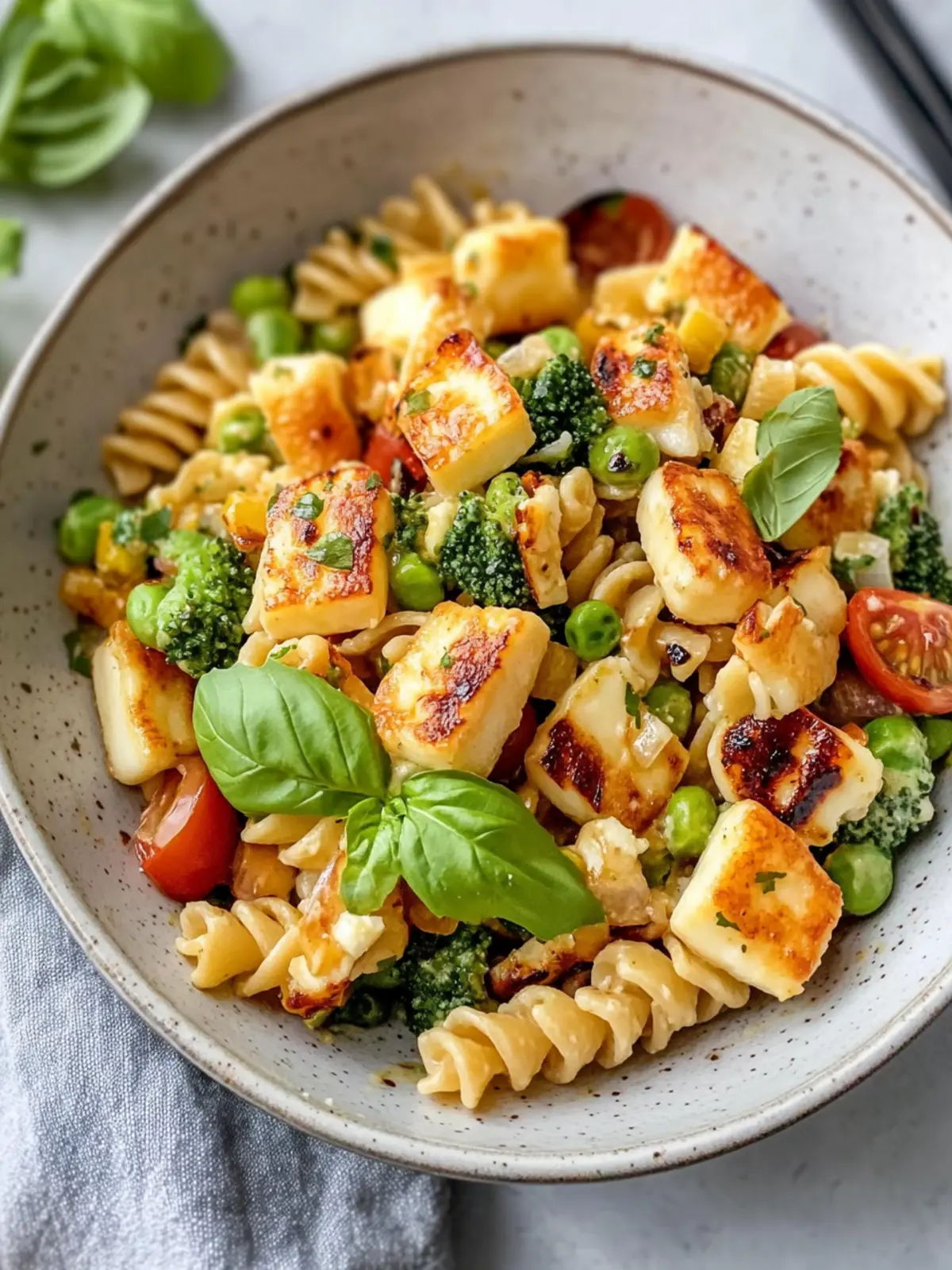 Buntes Halloumi-Pasta-Salat