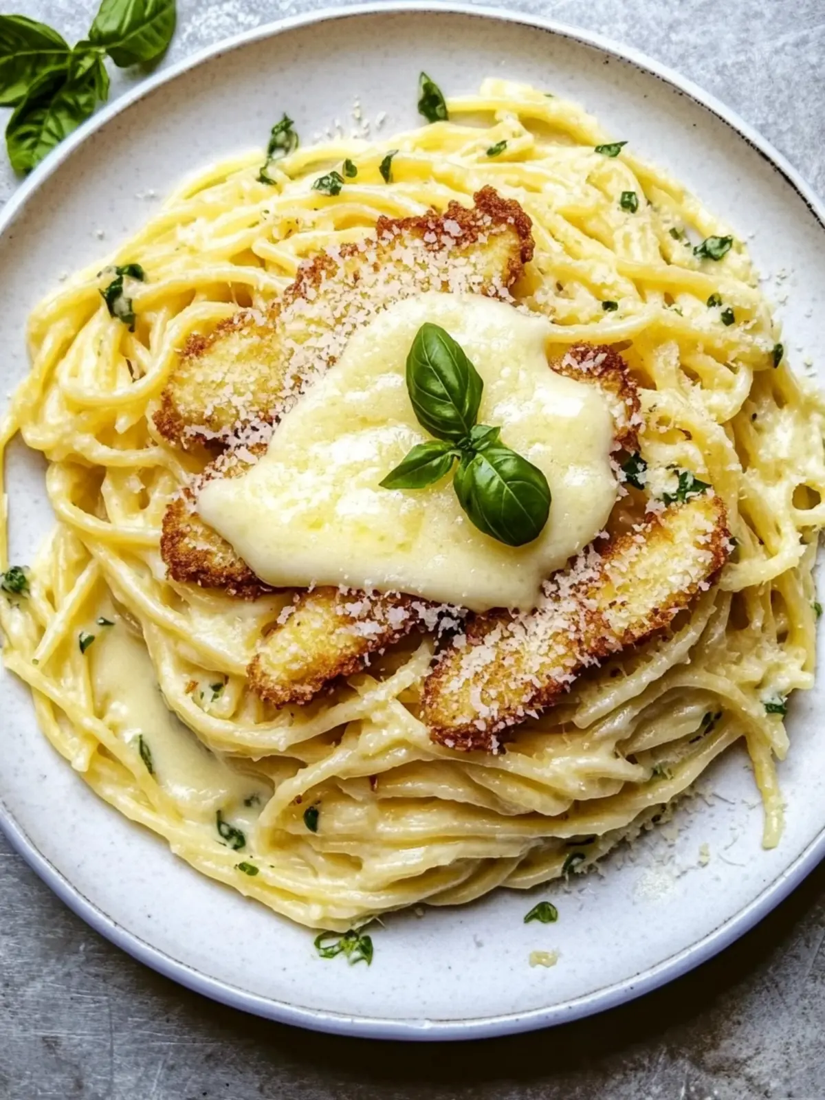 Crispy chicken with creamy pasta made in 20 minutes