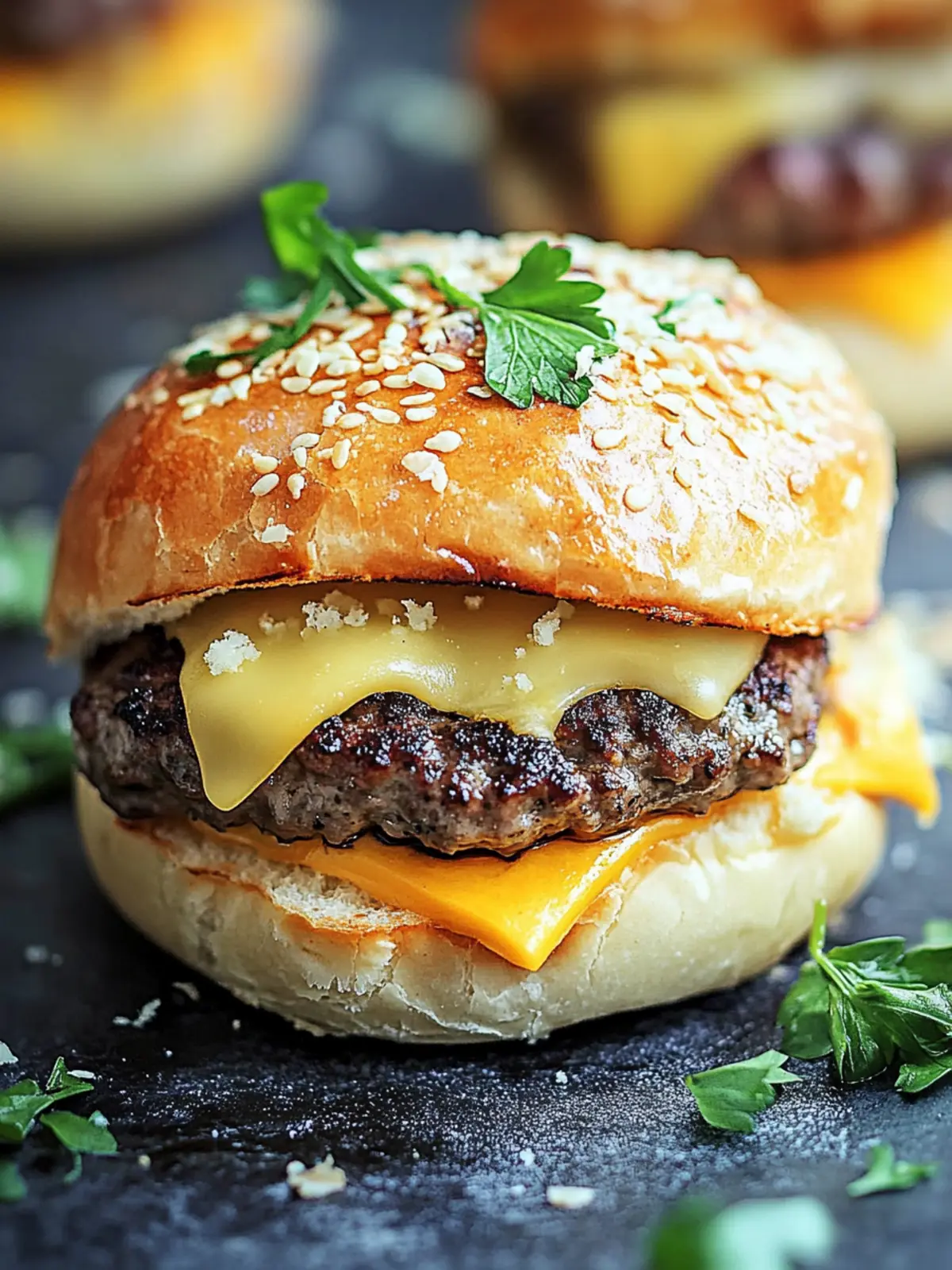 Einfache Knoblauch-Parmesan-Cheeseburger-Bomben – ein schneller Genuss