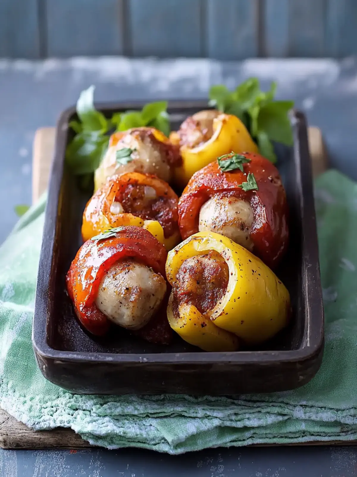 Scharfe Paprika-Rouladen