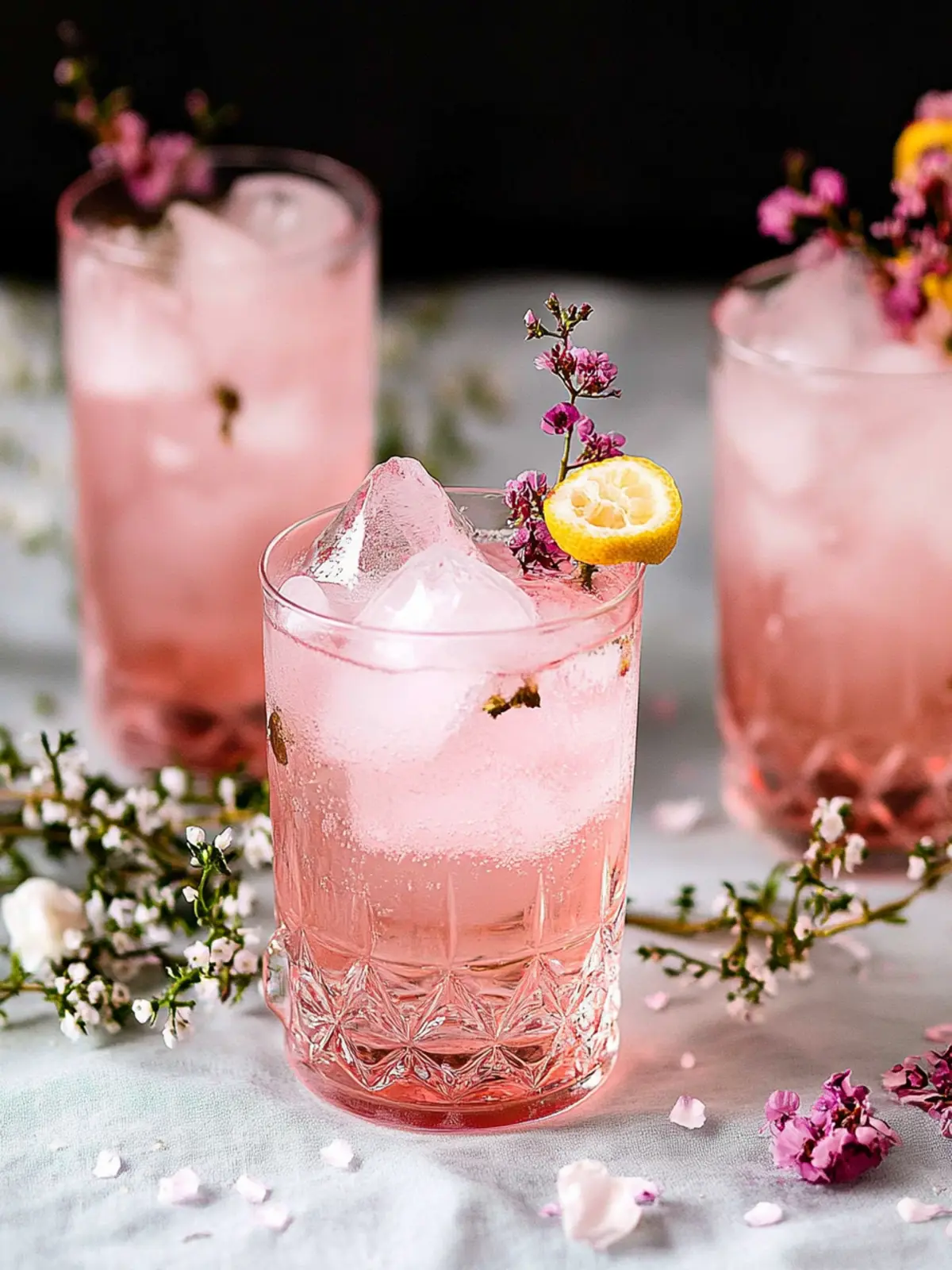 Beautiful pink gin and tonics - recipes for pink drinks for Valentine's Day