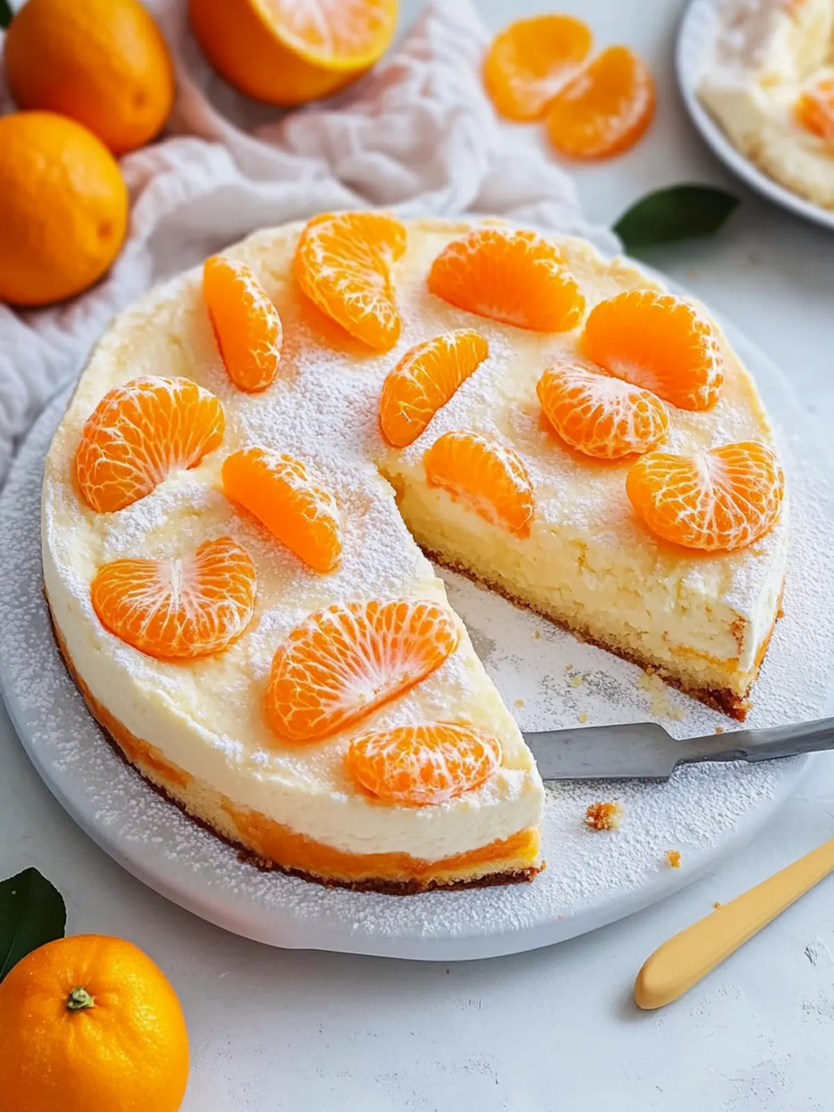 Schmandkuchen mit Mandarinen vom Blech