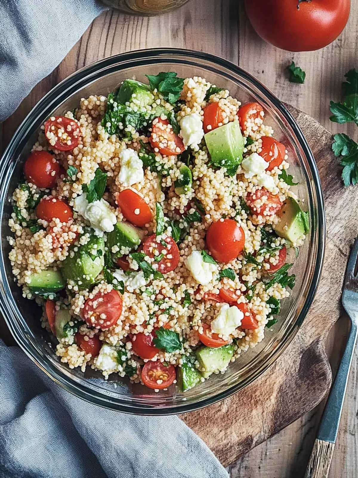 Couscous-Salat mit Tomate und Mozzarella