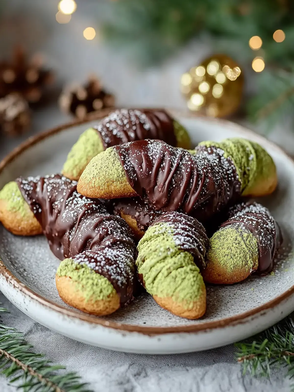 Pistazienkipferl mit Schokolade – Zartes Gebäck für die Weihnachtszeit