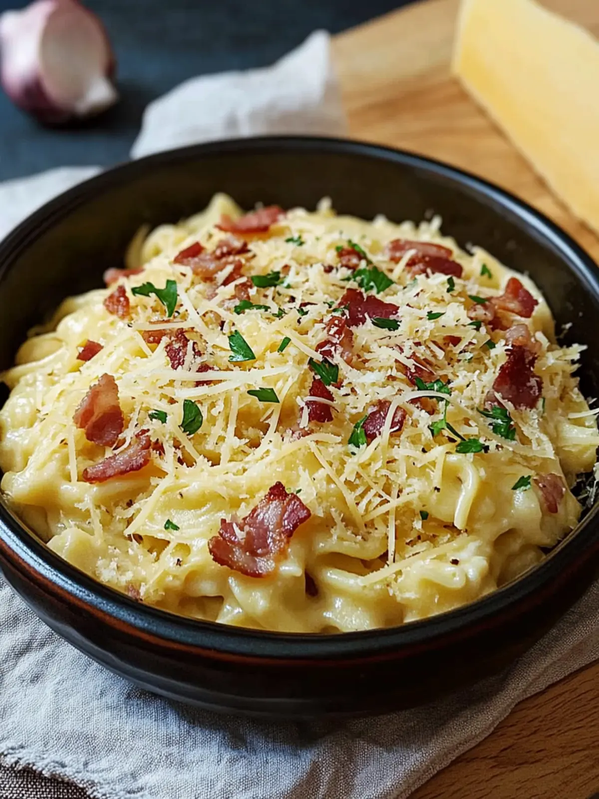 Spätzle mit Speck und geriebenem Käse. Ein ausgezeichnetes Rezept