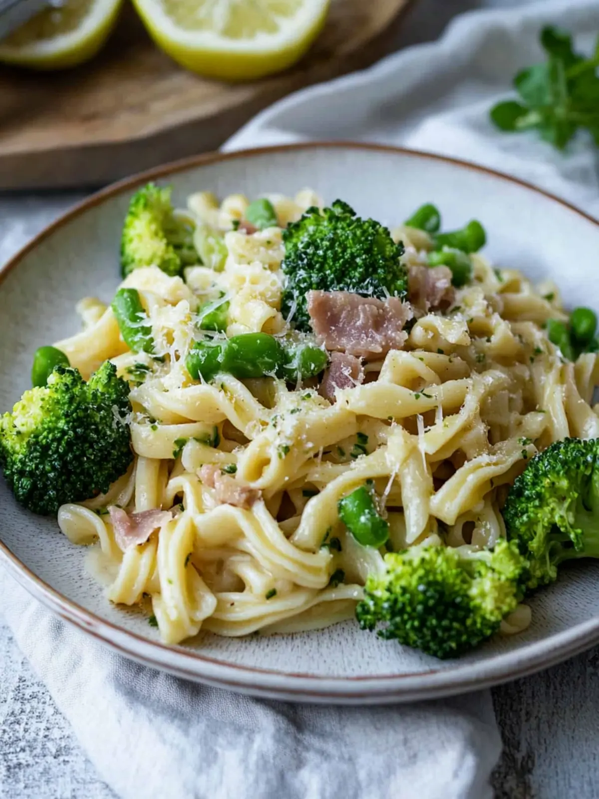 Pasta mit Brokkoli und Schinken