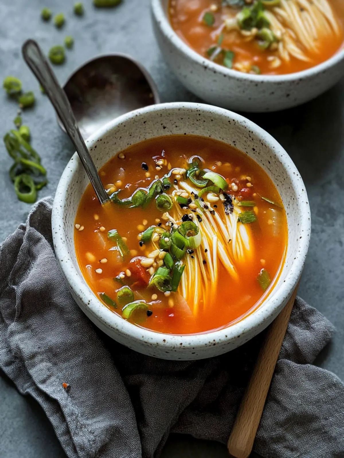 Tomaten-Enoki-Pilzsuppe