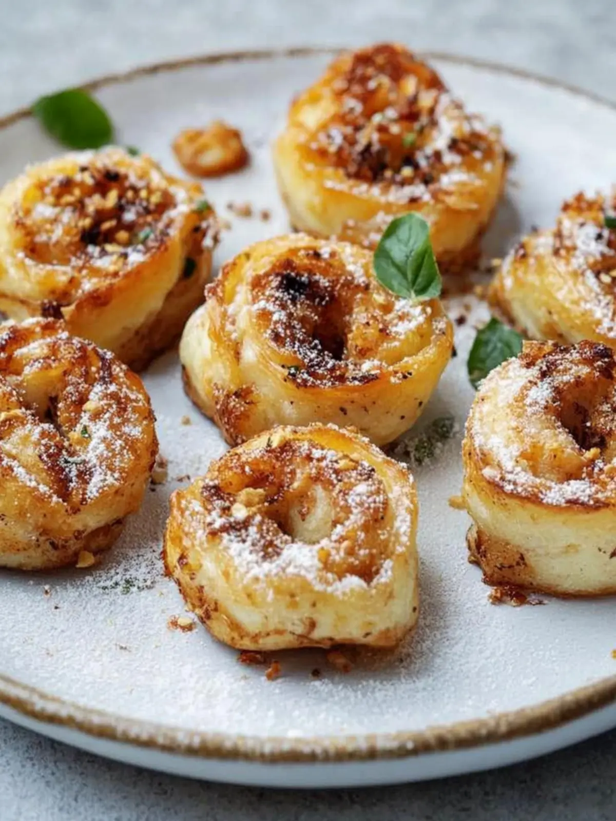 Sweet puff pastry scrolls from the hot air fryer