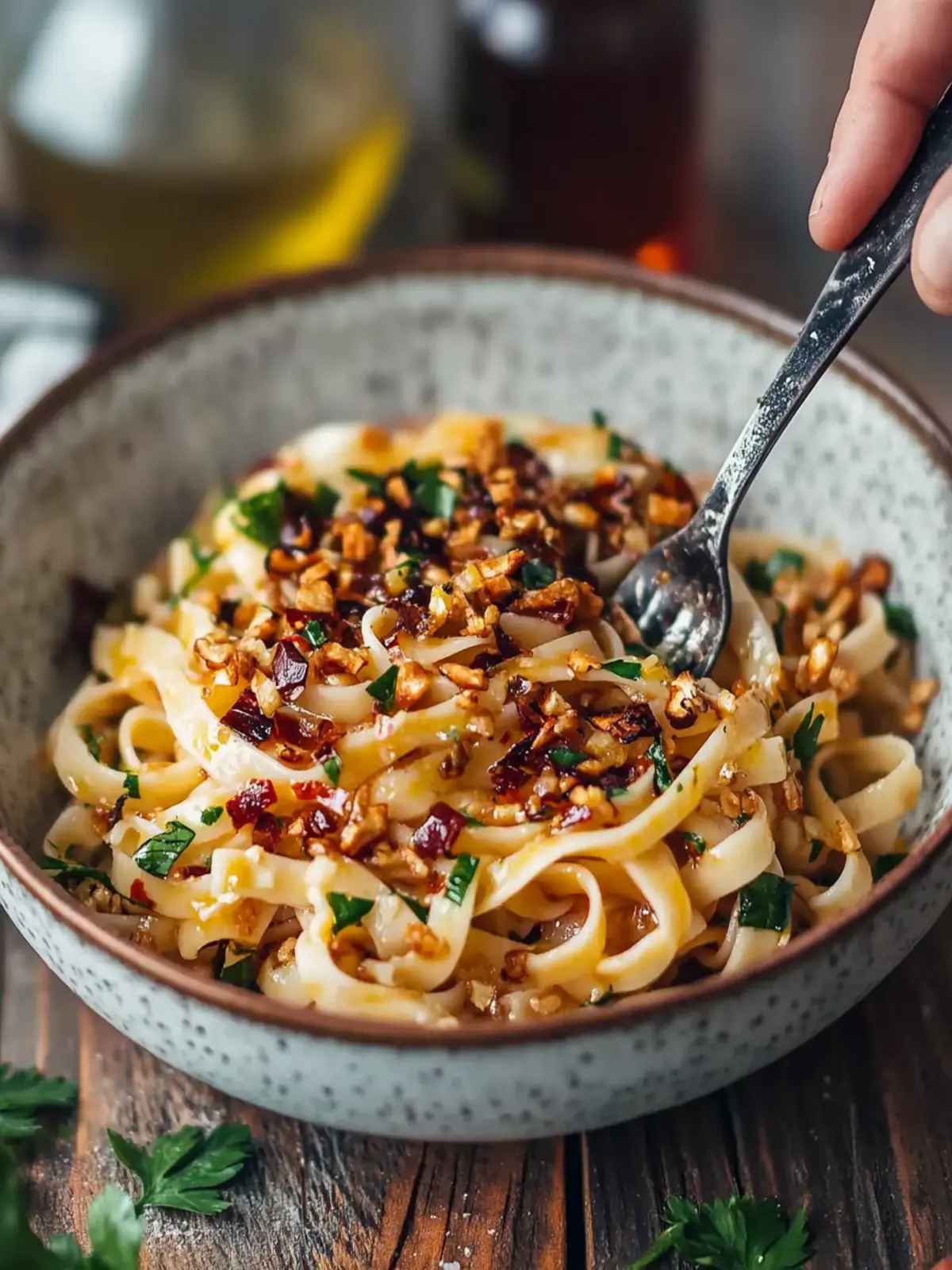 Pasta mit Knoblauch-Chili-Öl, die Ihre Abendessen unter der Woche aufpeppen