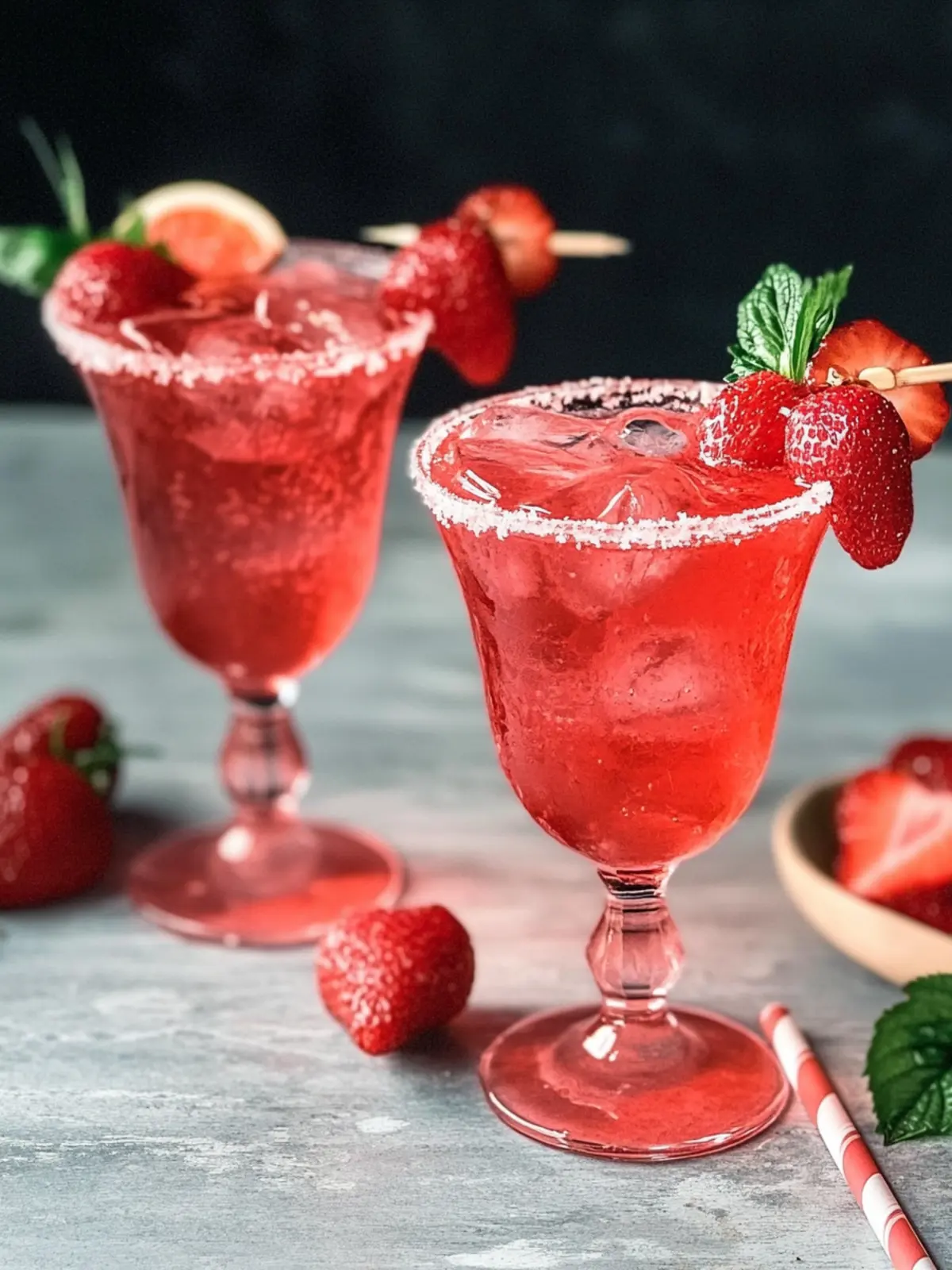 Sparkling Red Satin Kiss | Strawberry Rum Cocktail for Valentine's Day