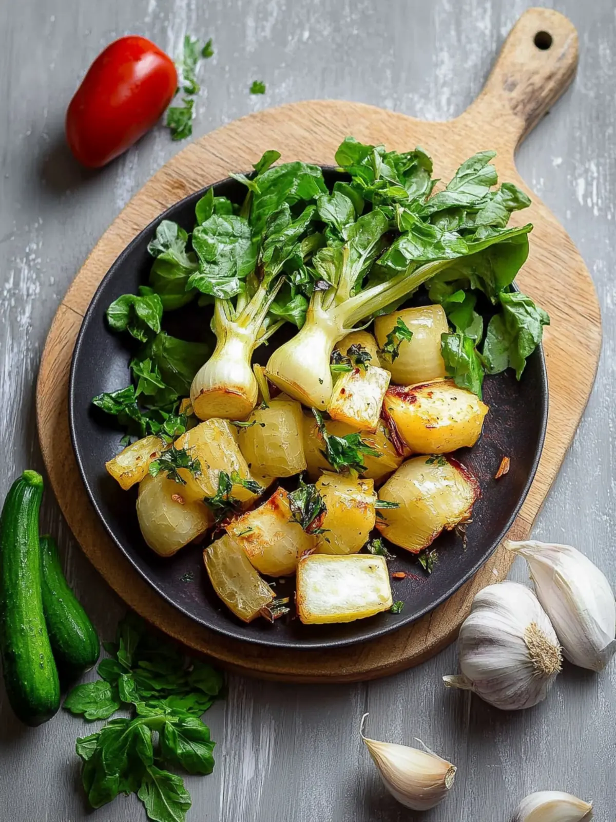 Braised kohlrabi Mediterranean style - A healthy and delicious vegetable dish