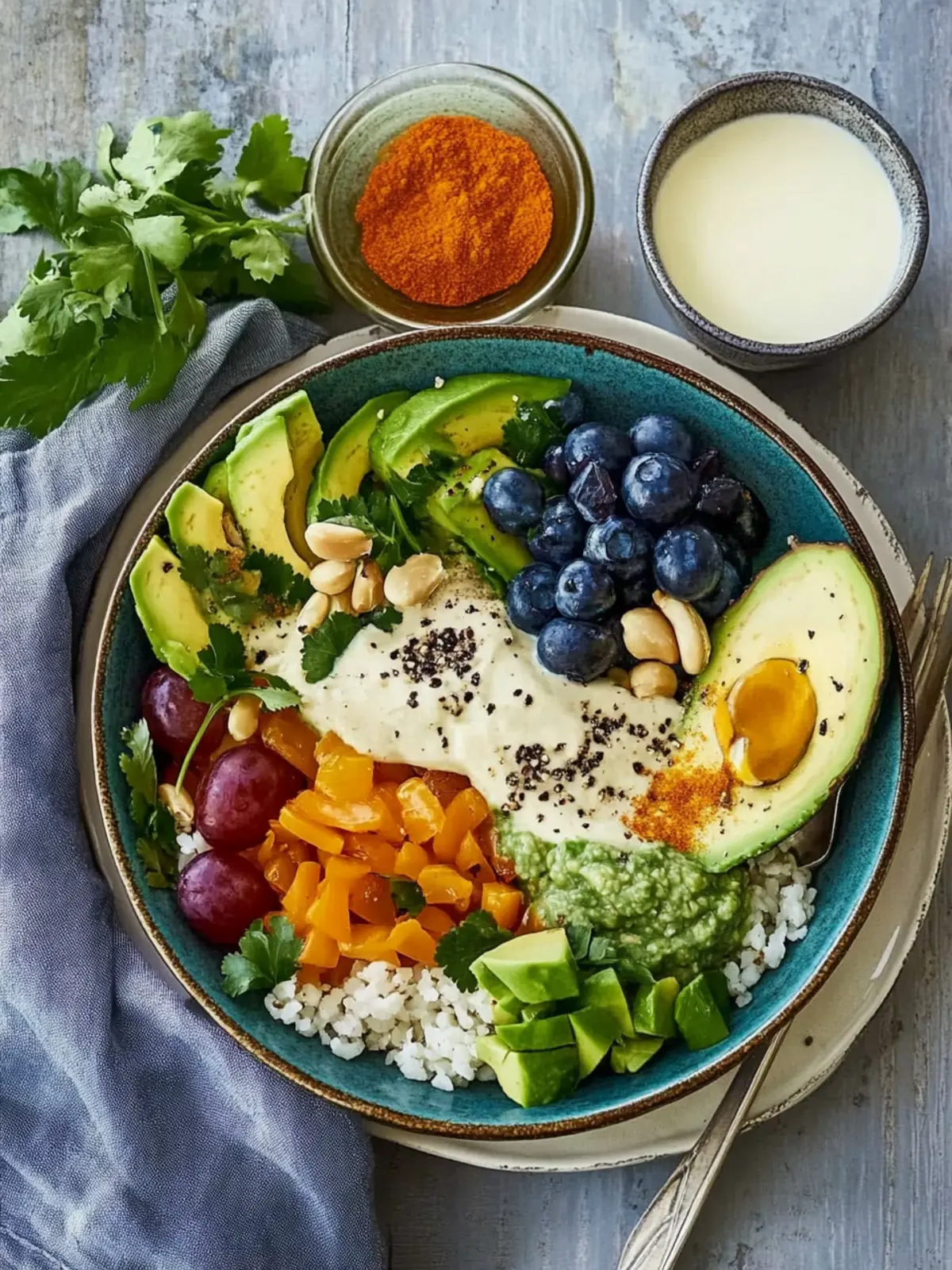 Reis-Bowl mit Avocado