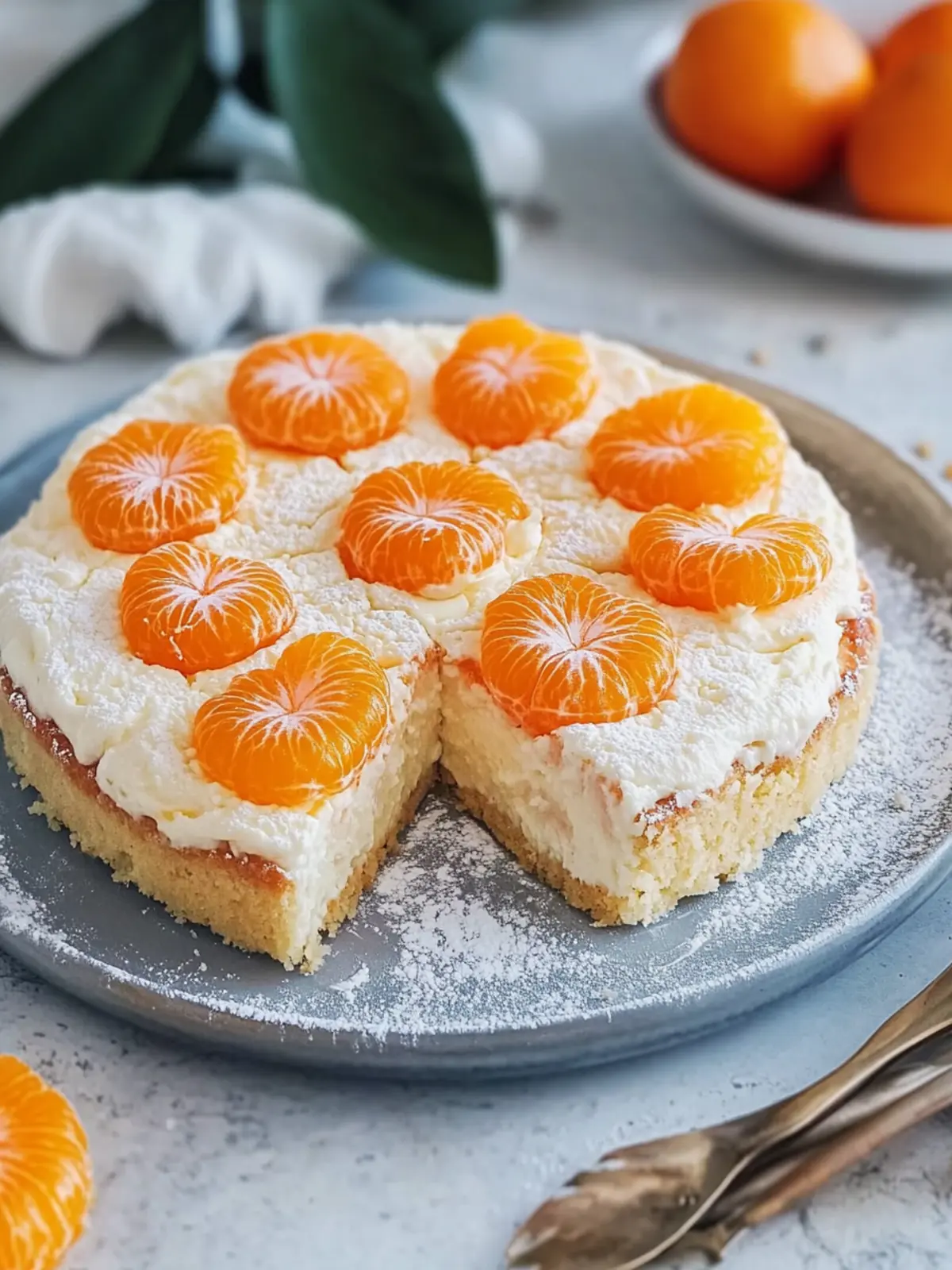 Schmandkuchen mit Mandarinen vom Blech