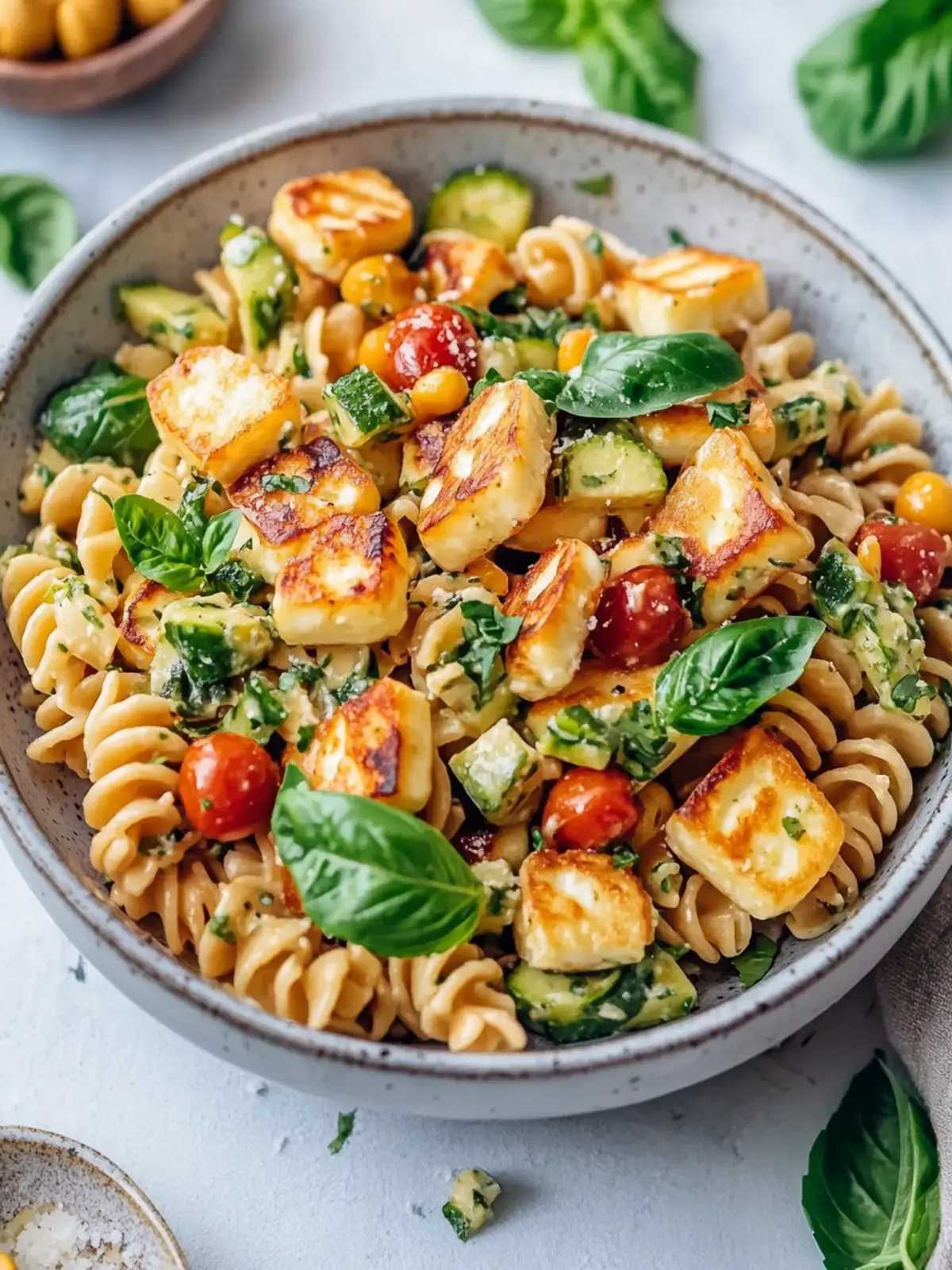 Buntes Halloumi-Pasta-Salat