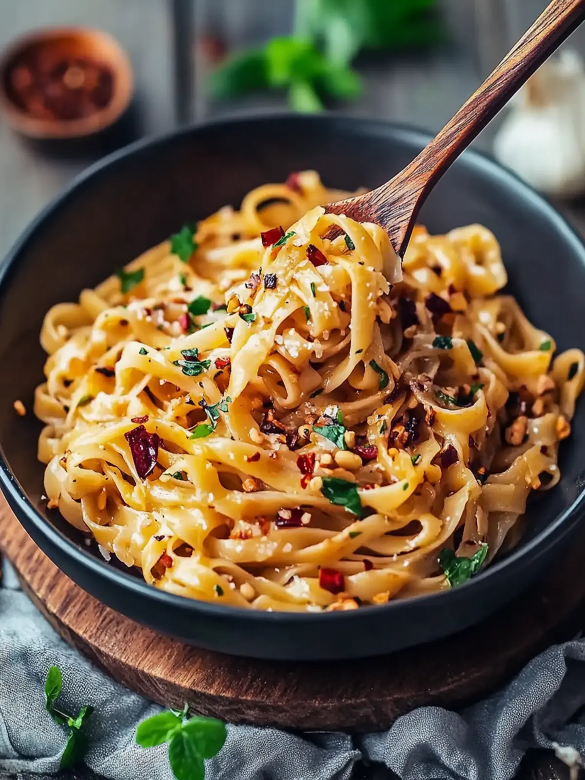 Pasta mit Knoblauch-Chili-Öl, die Ihre Abendessen unter der Woche aufpeppen