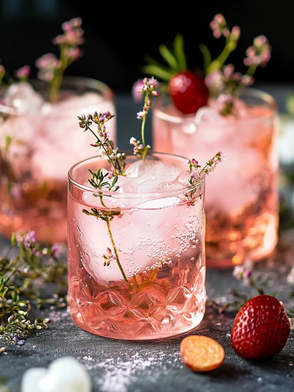 Beautiful pink gin and tonics - recipes for pink drinks for Valentine's Day