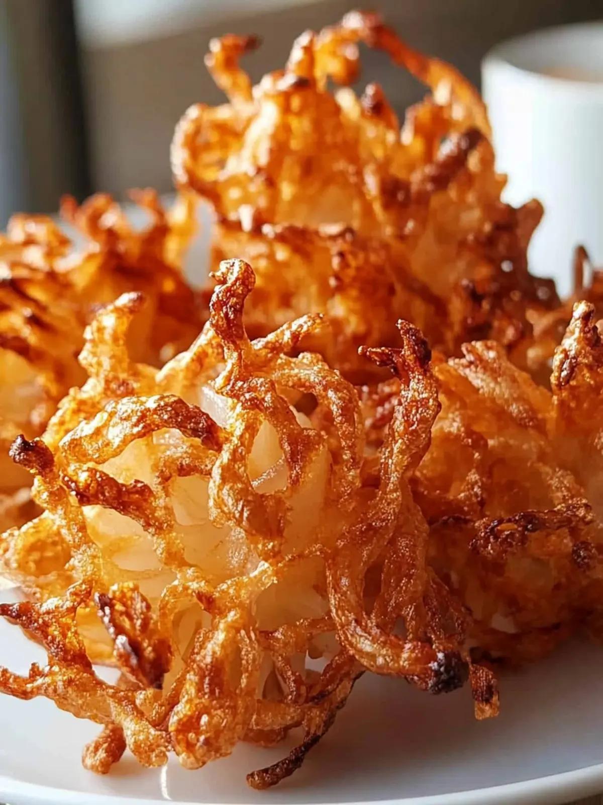 Gesunde Mini-Luftfritteuse blühende Zwiebeln