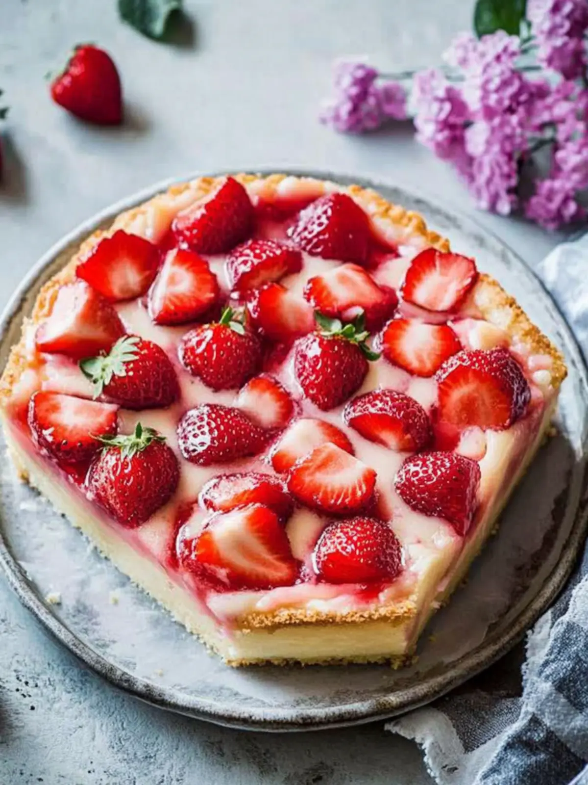 Erdbeer-Pudding-Blechkuchen