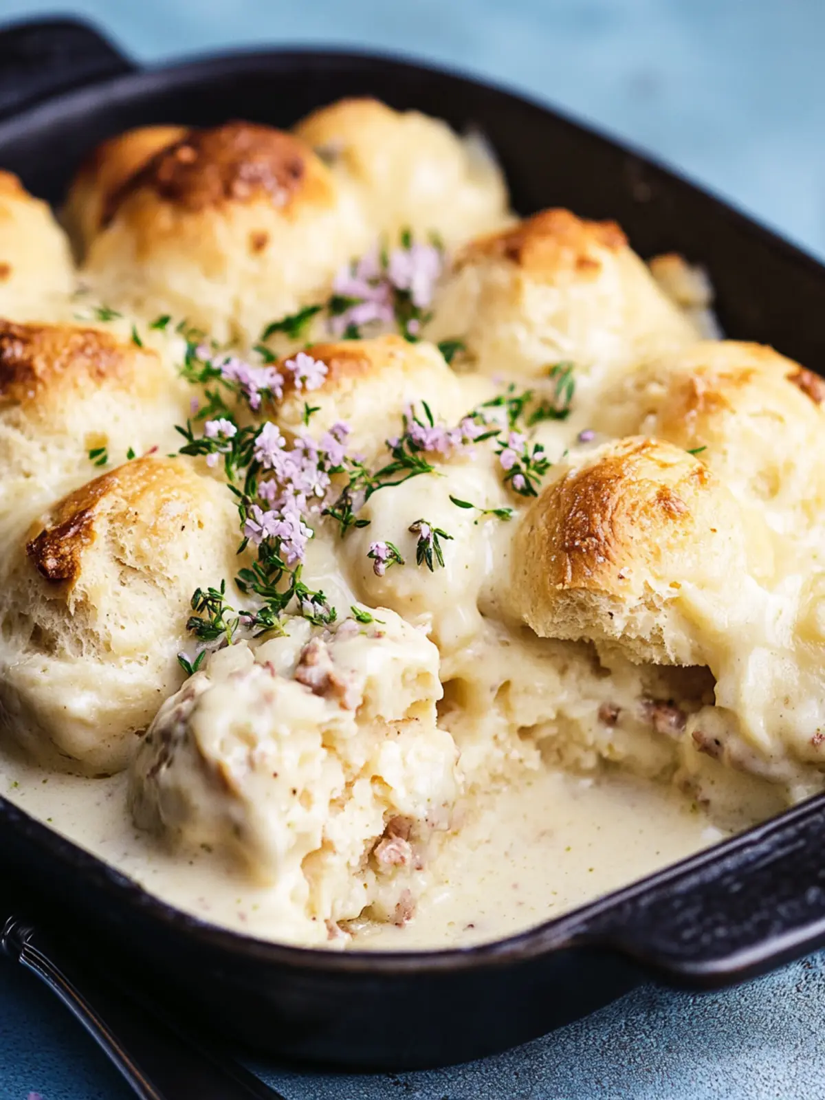 Kekse und Soße Auflauf