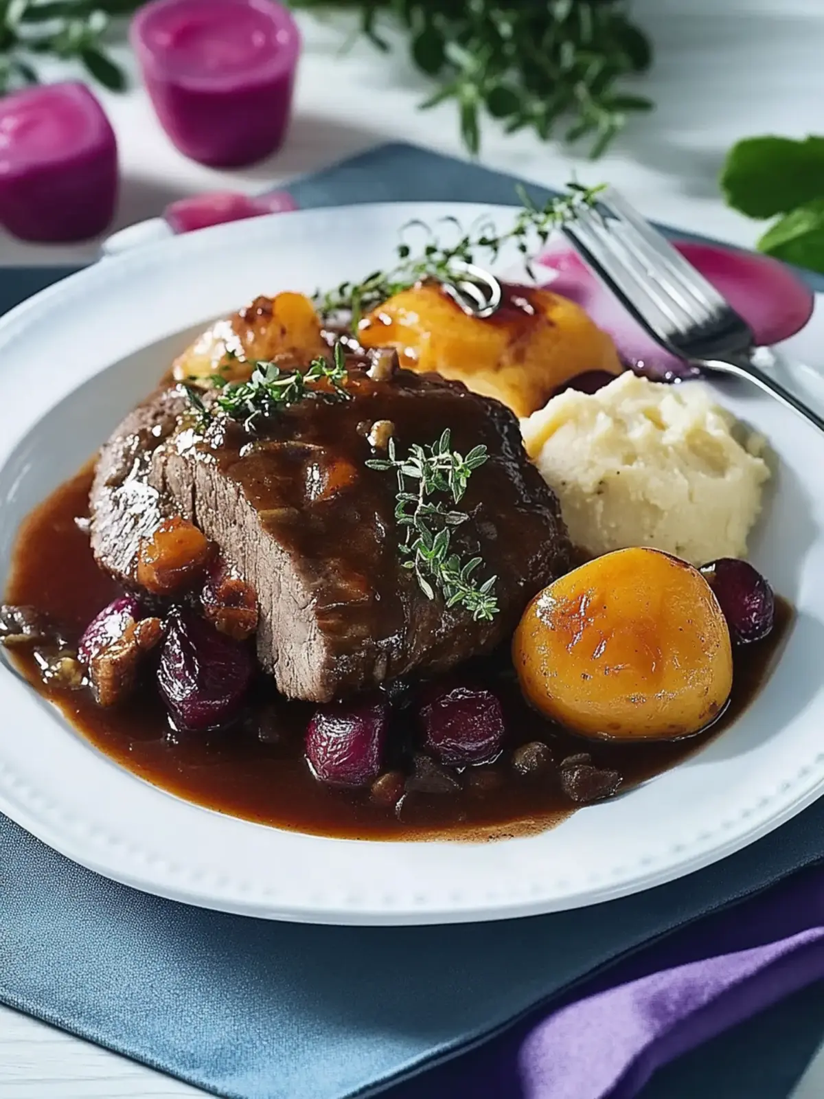 Sauerbraten mit Backobst