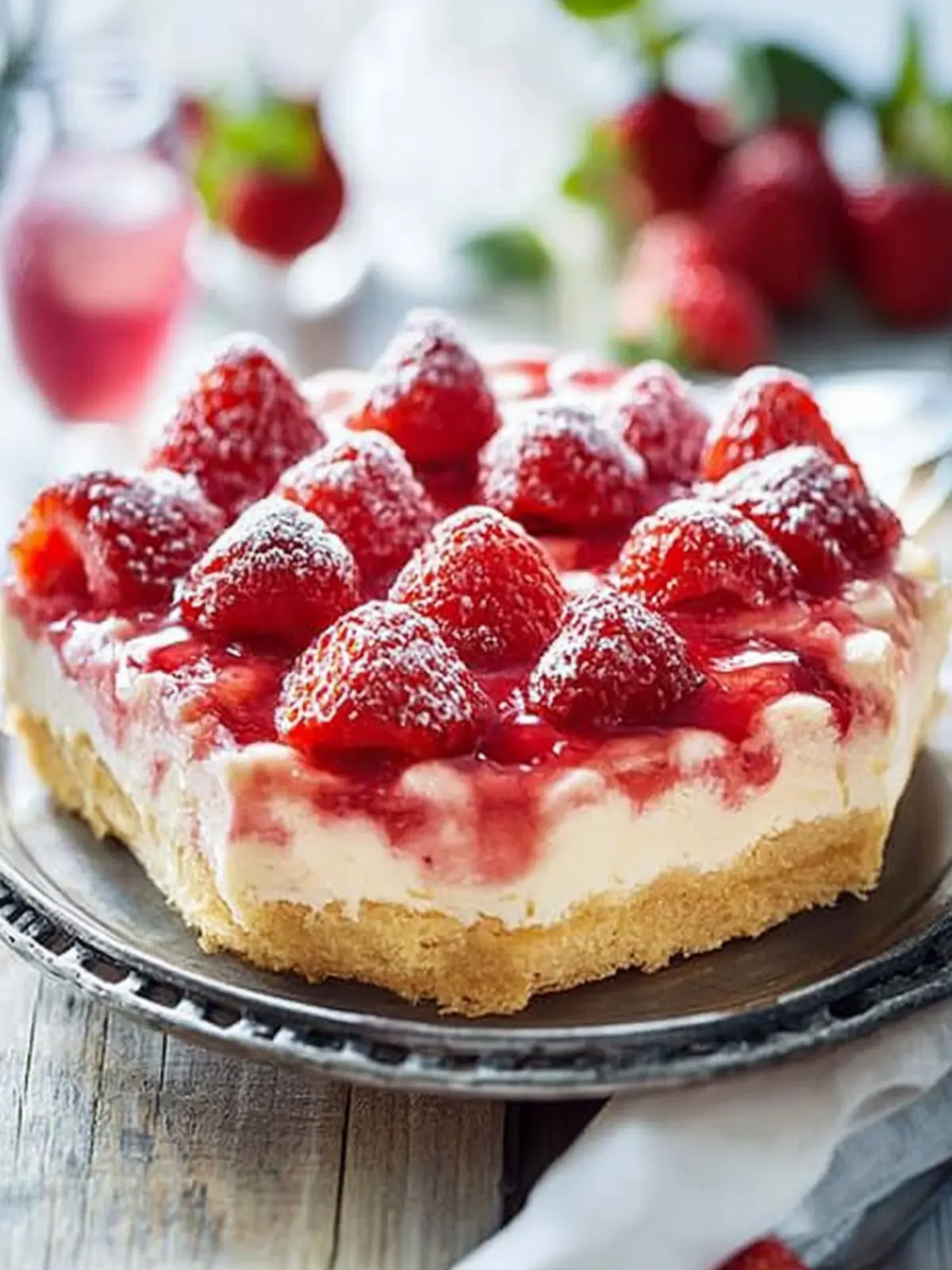 Erdbeer-Pudding-Blechkuchen