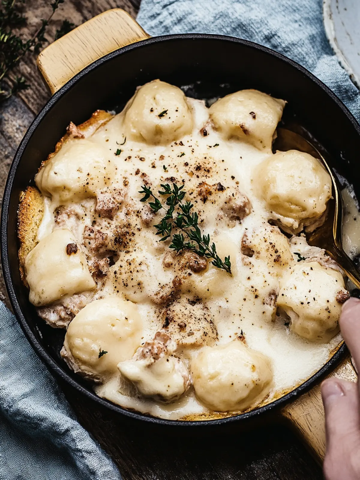 Kekse und Soße Auflauf