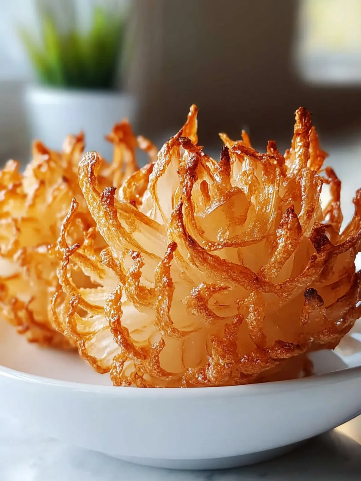 Gesunde Mini-Luftfritteuse blühende Zwiebeln