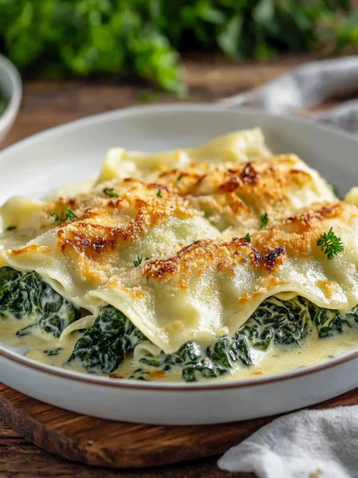 Creamy spinach dumplings with crispy onions: Your recipe for perfection