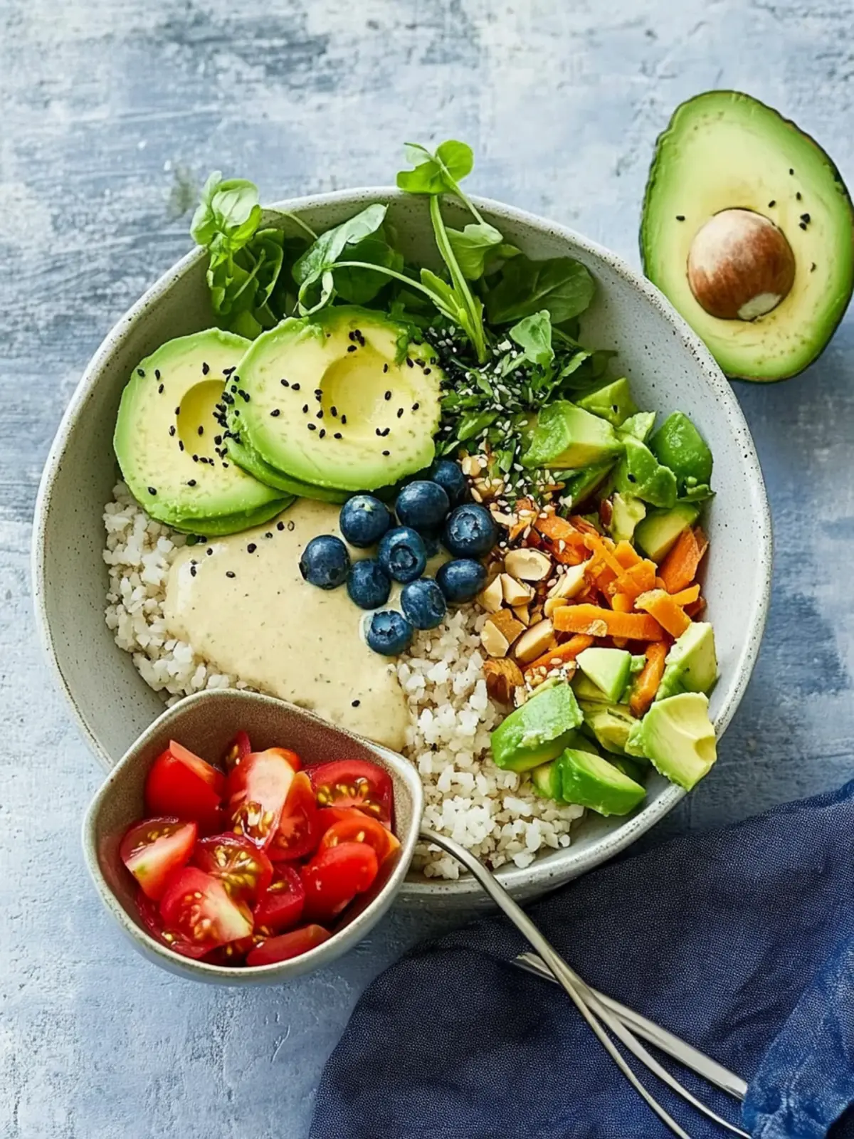 Reis-Bowl mit Avocado