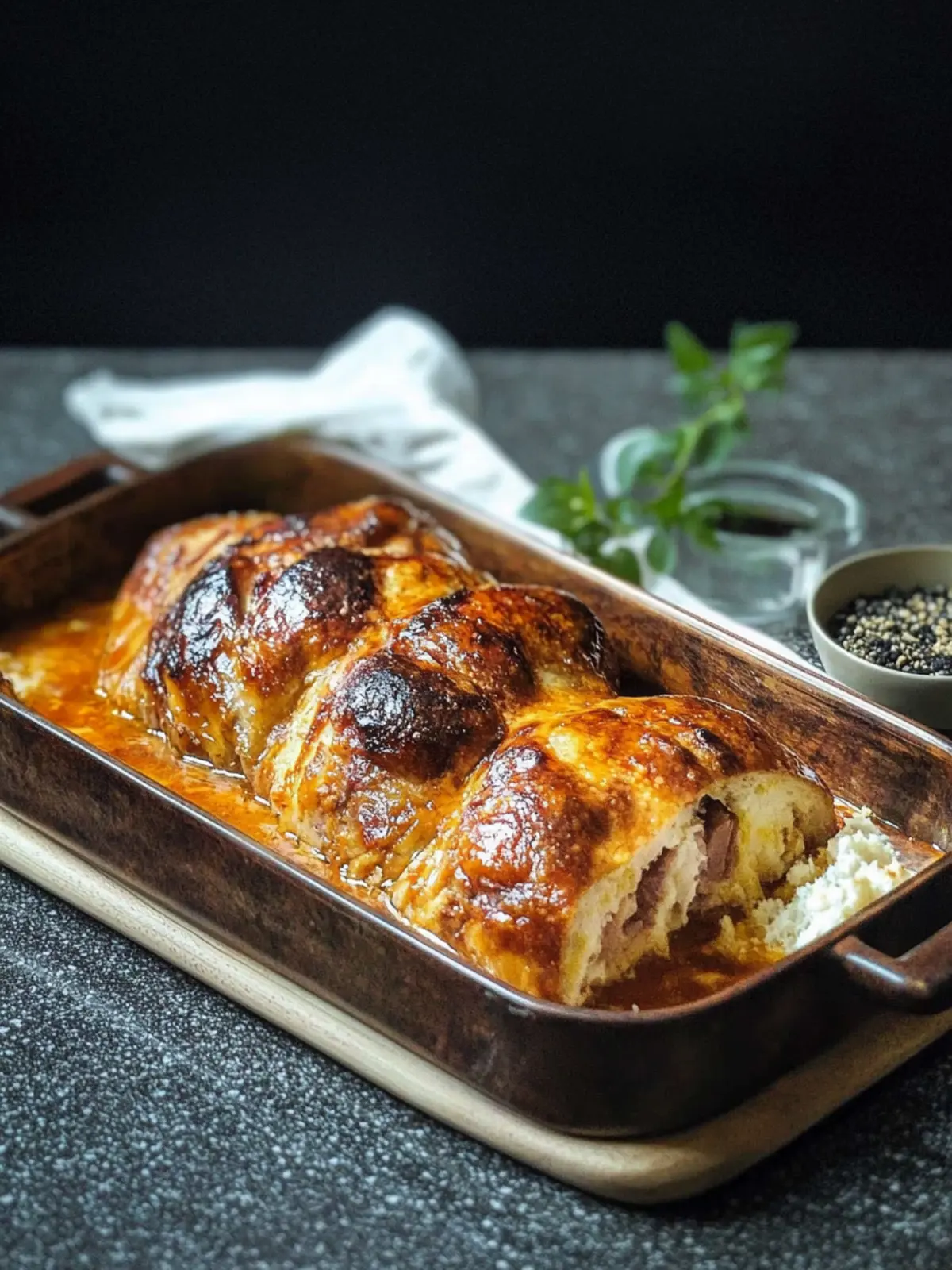 Überbackene Schweinerouladen