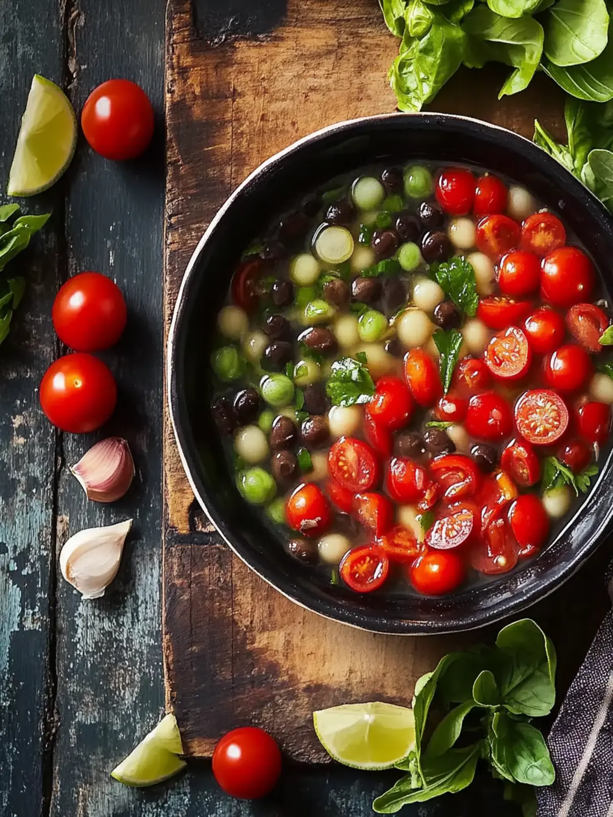 Klassische vegetarische Schwarzaugenbohnen