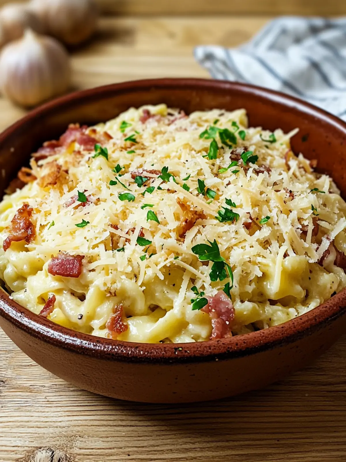Spätzle mit Speck und geriebenem Käse. Ein exquisit Rezept.