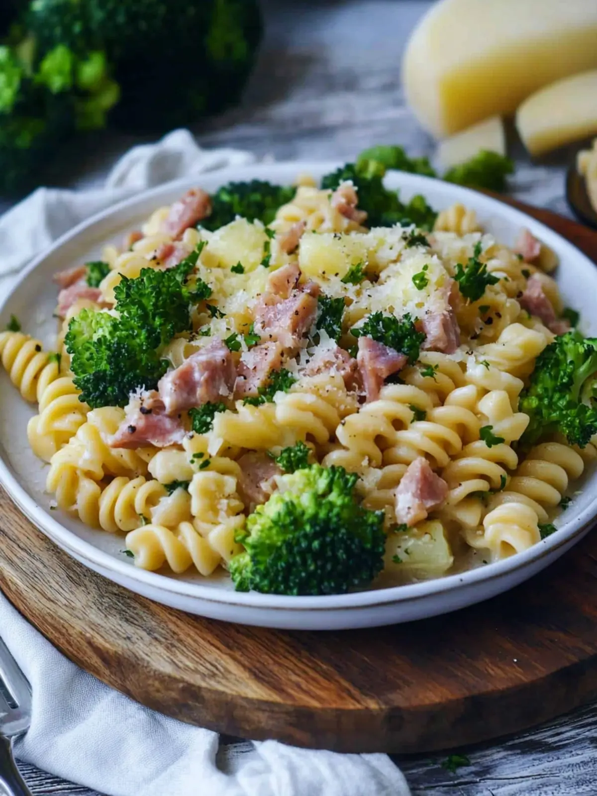 Pasta mit Brokkoli und Schinken