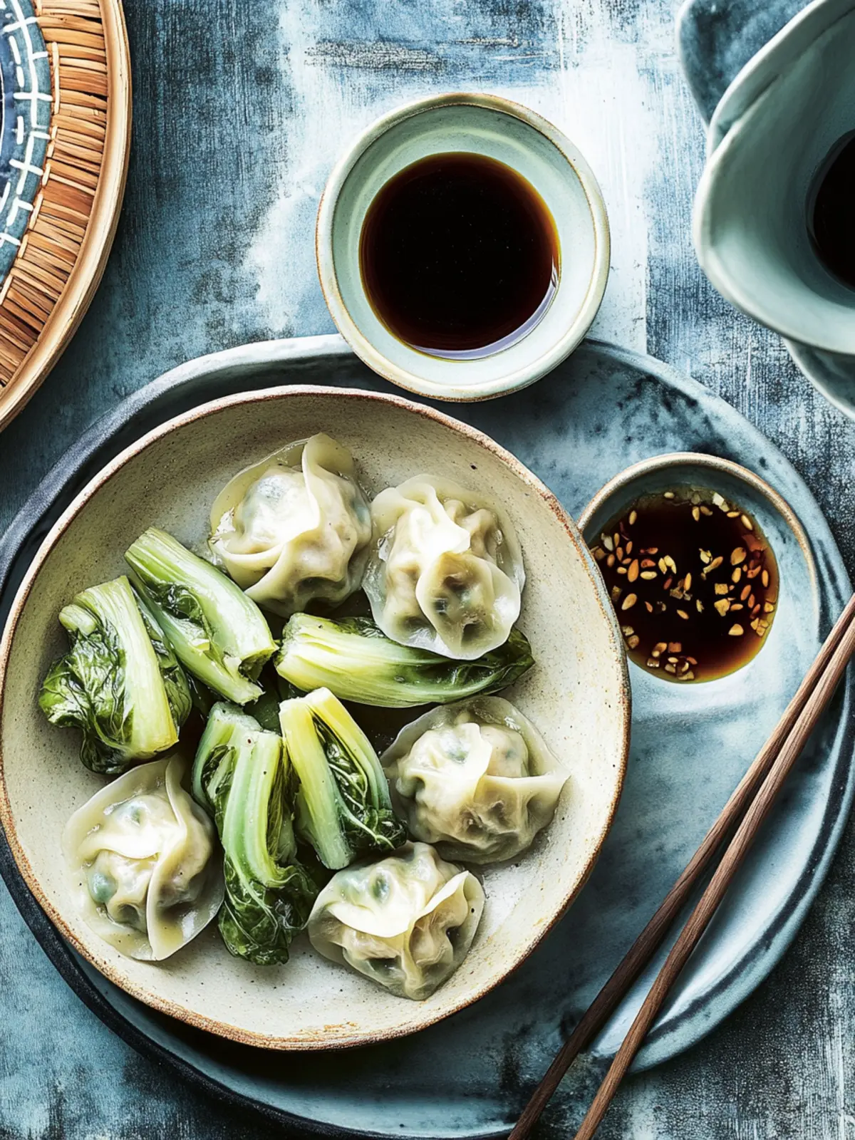 Pak Choi und Grünkohl-Dumplings