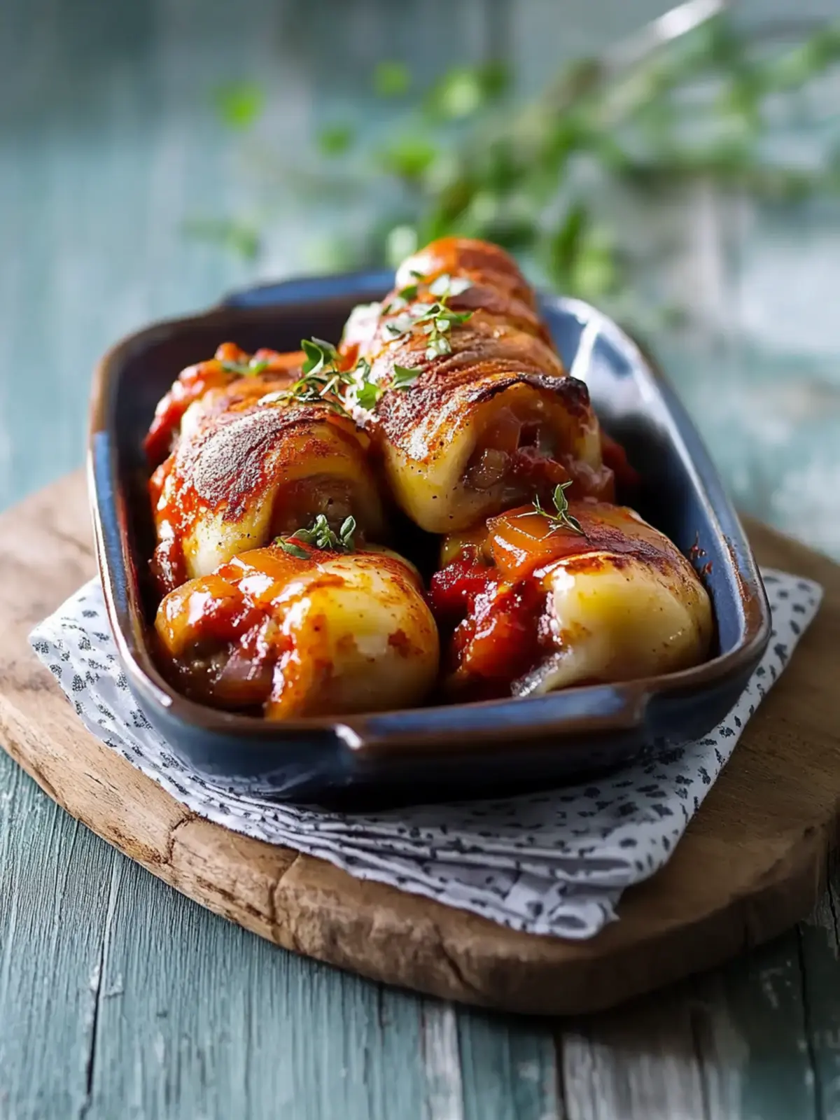 Scharfe Paprika-Rouladen