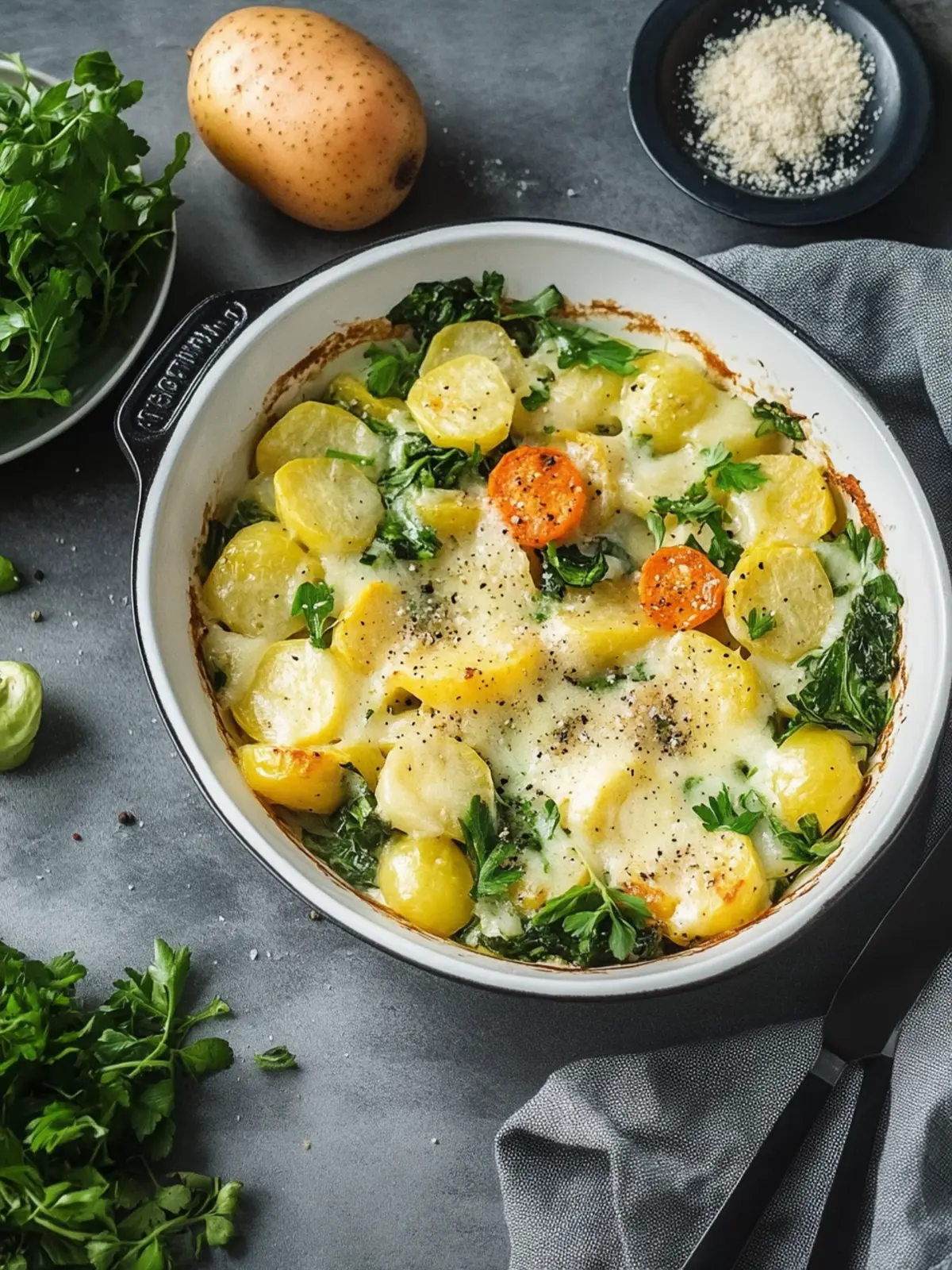 Kartoffelauflauf mit Gemüse