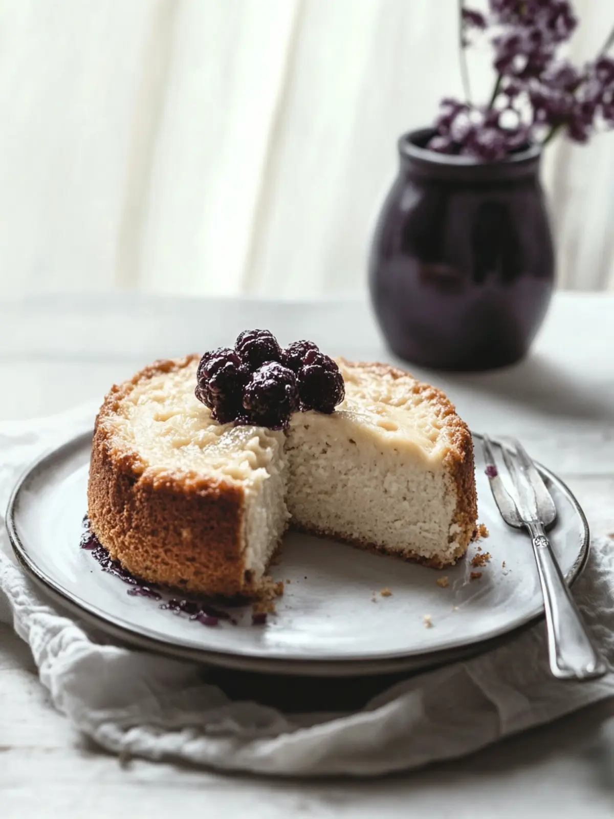 Maulbeer-Earl-Grey-Käsekuchen