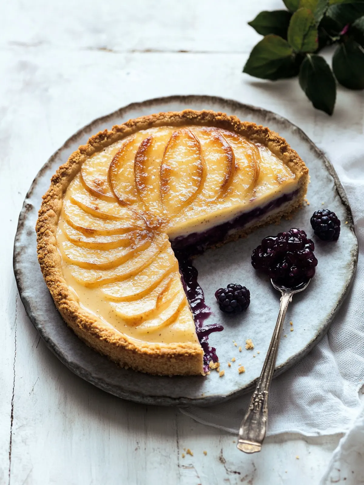 Maulbeer-Earl-Grey-Käsekuchen