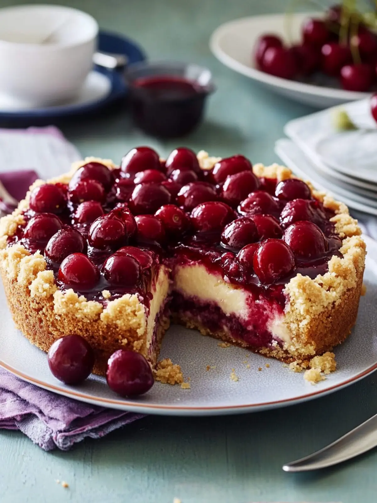 Cherry cake with pudding - discover grandma's heavenly crumb recipe