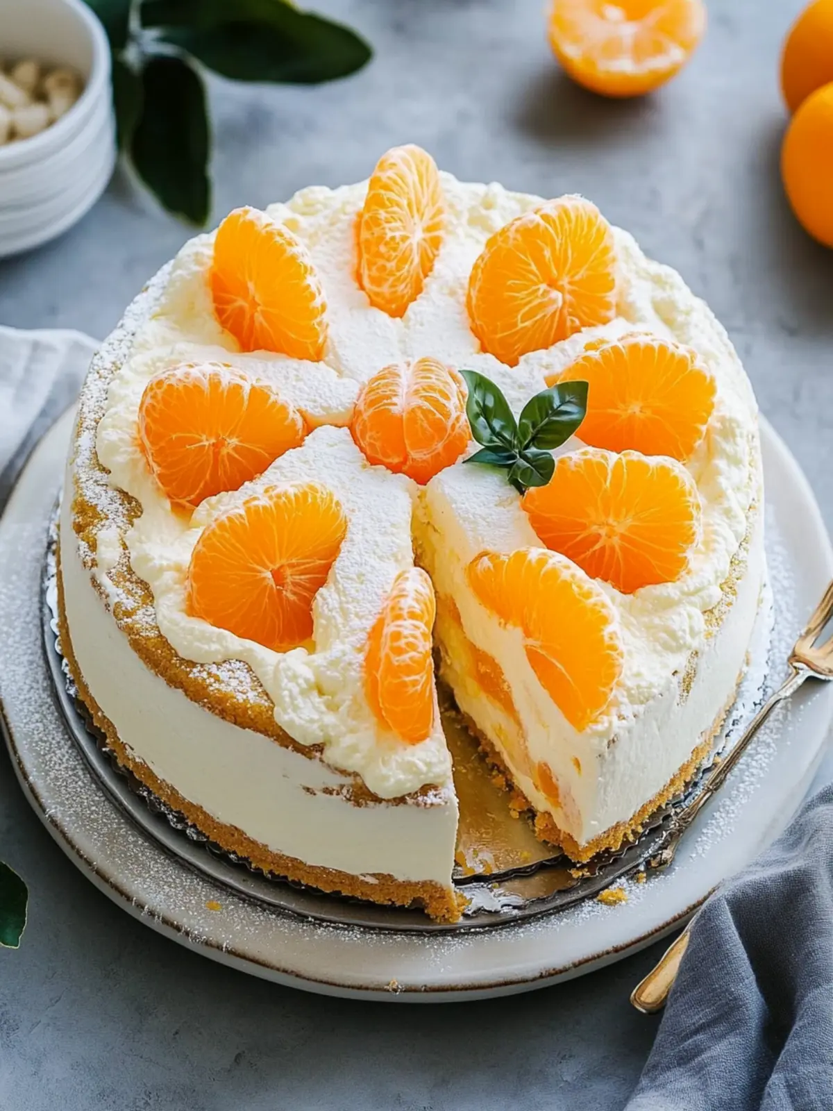 Käsesahnetorte mit Mandarinen