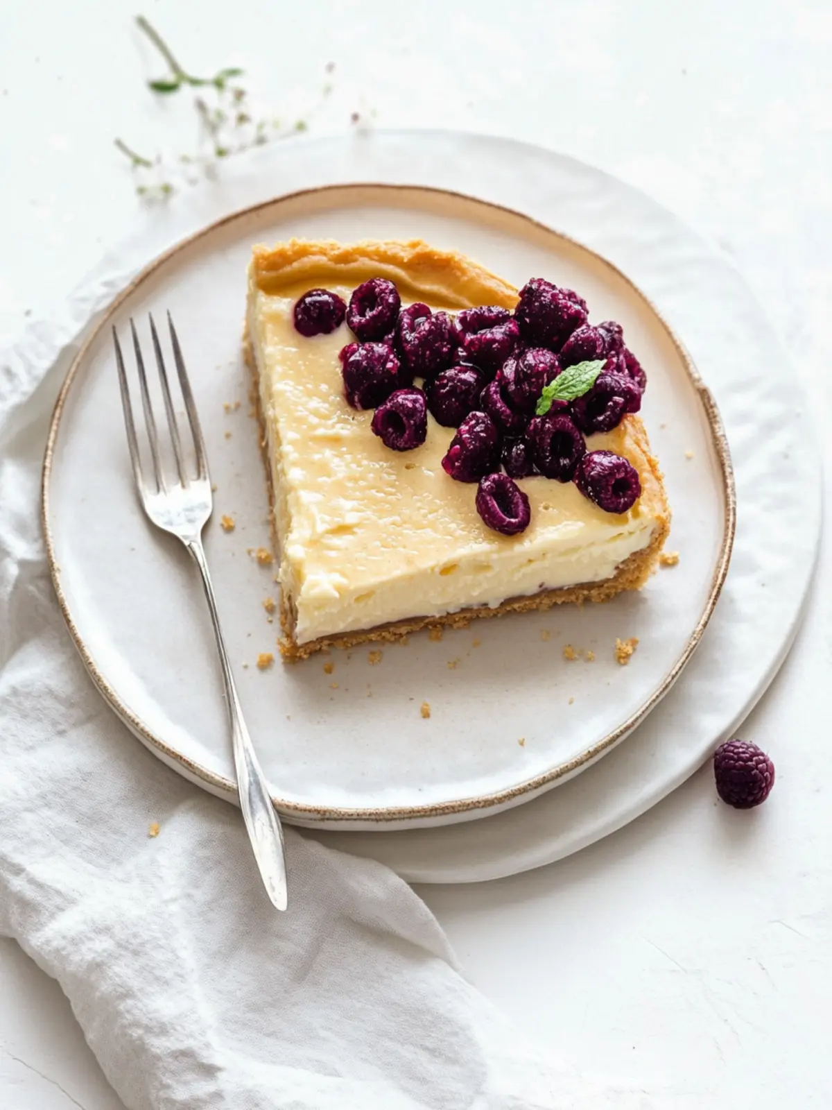 Maulbeer-Earl-Grey-Käsekuchen
