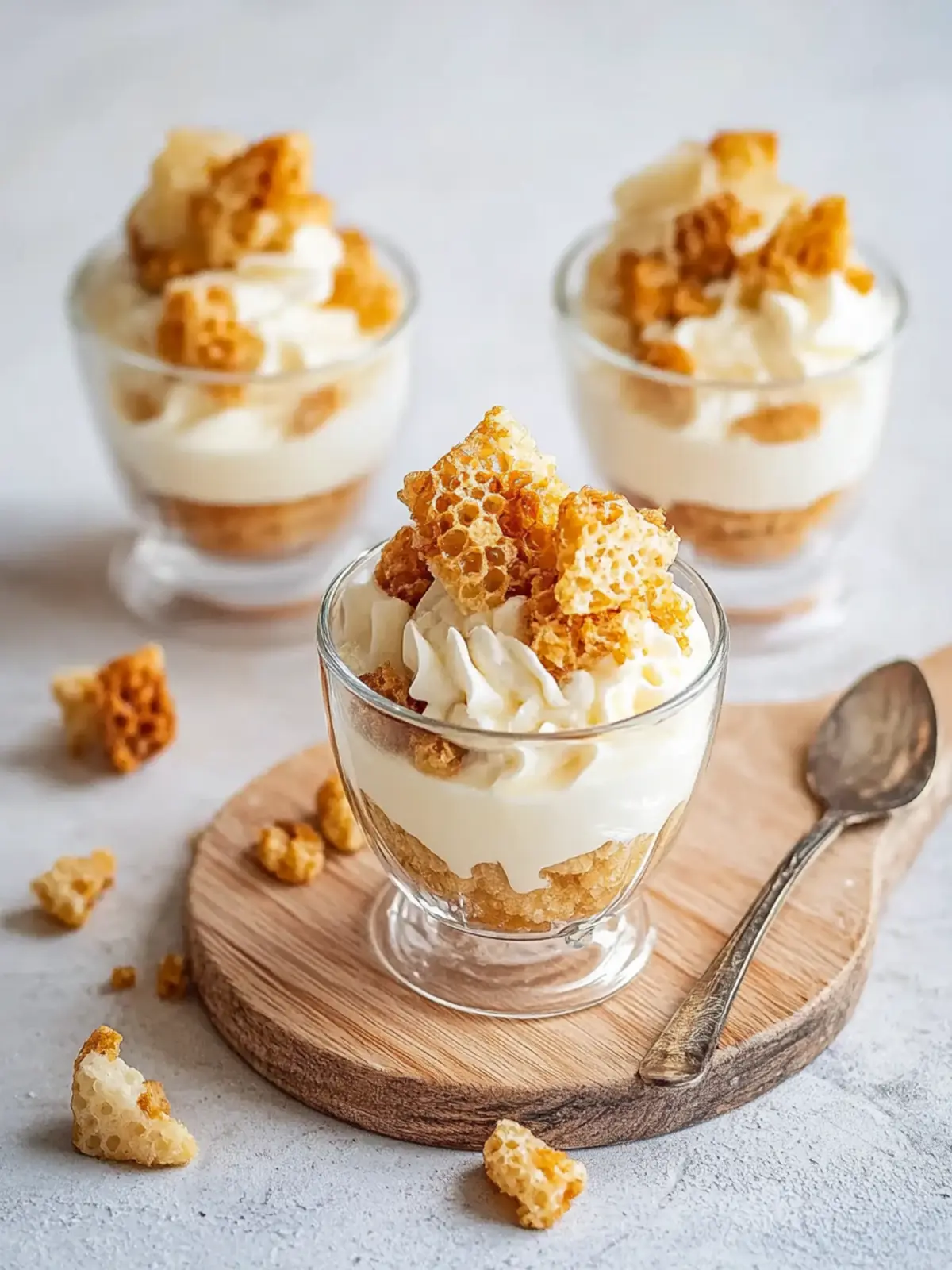 Dessert mit Bienenstich – mit Löffelbiskuits