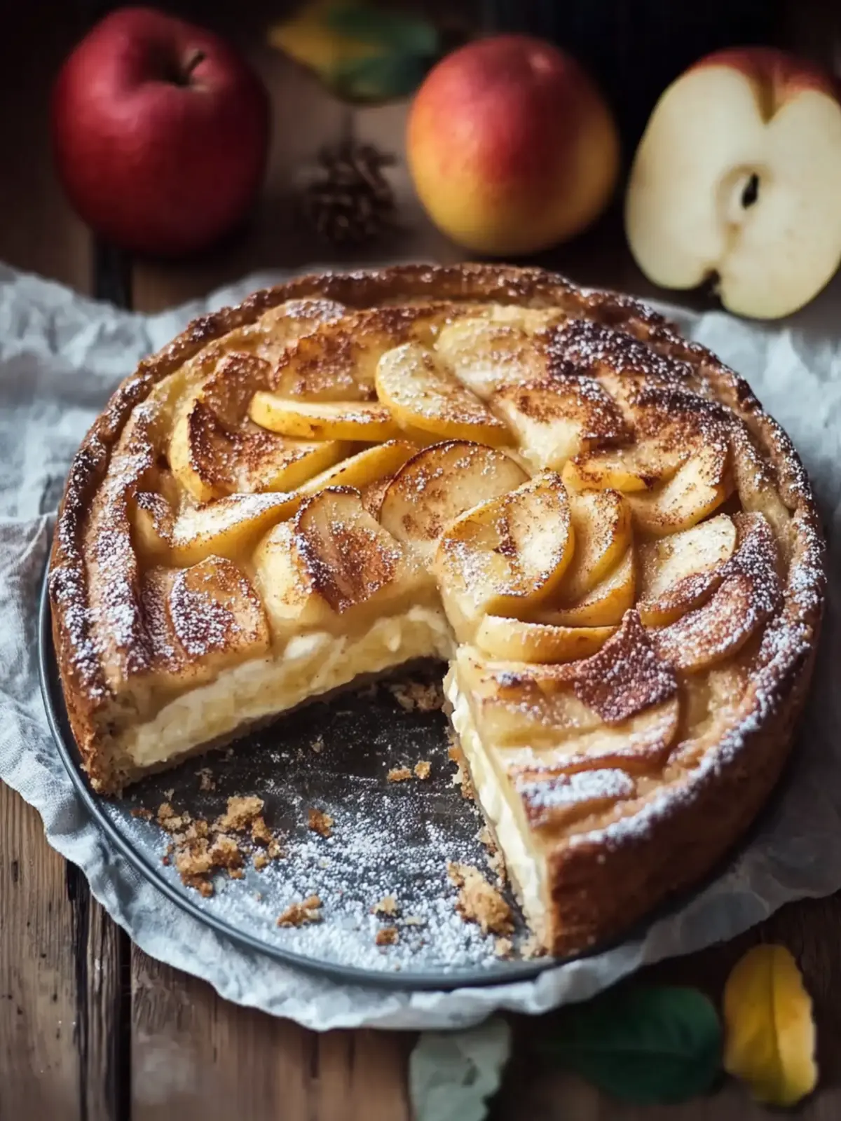 Apple-Cinnamon-Cheesecake with Speculoos Base
