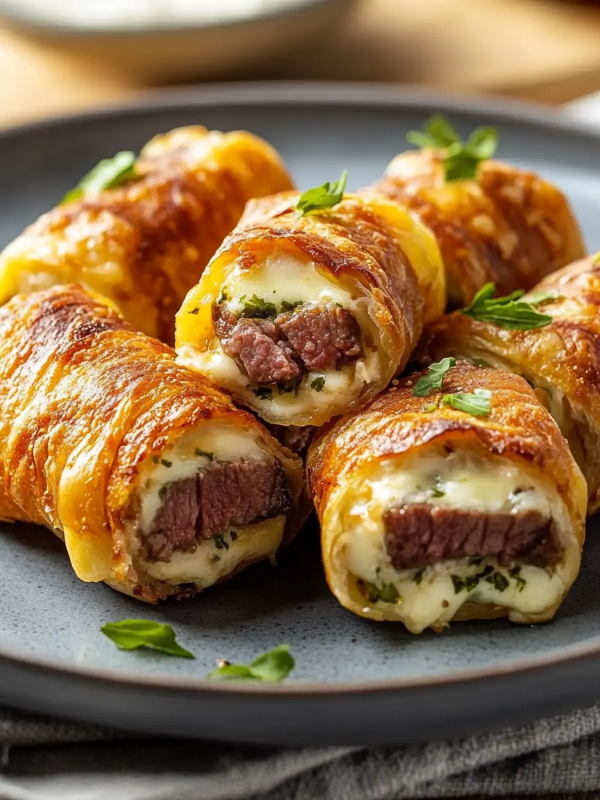 Saftige Hackfleisch-Röllchen mit Käse