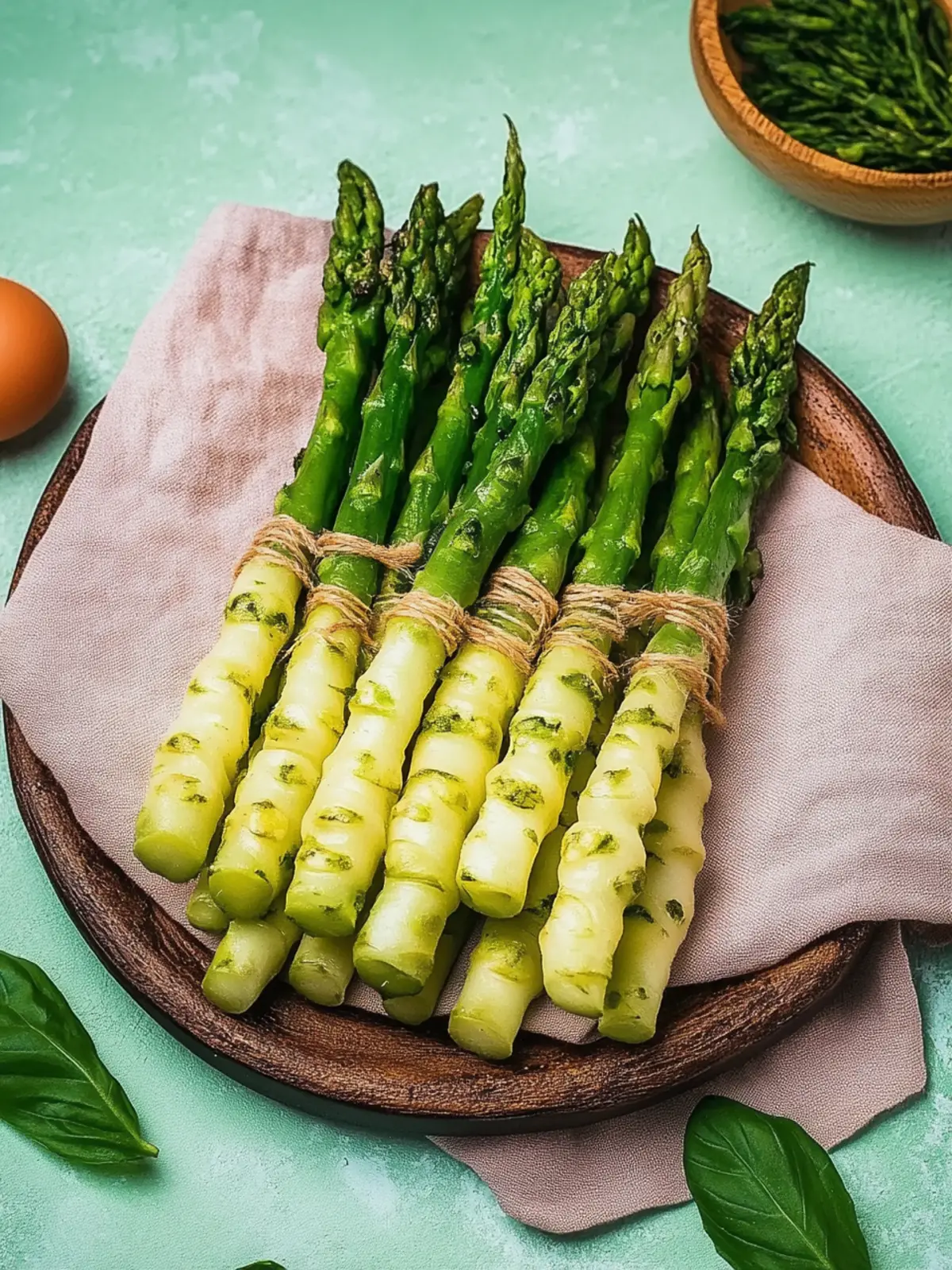 Grüner Spargel im Blätterteigmantel
