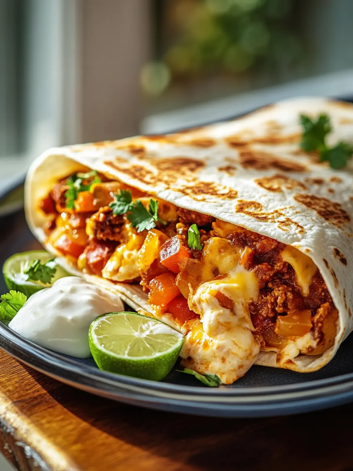 Saftiger gegrillter Käse Burrito